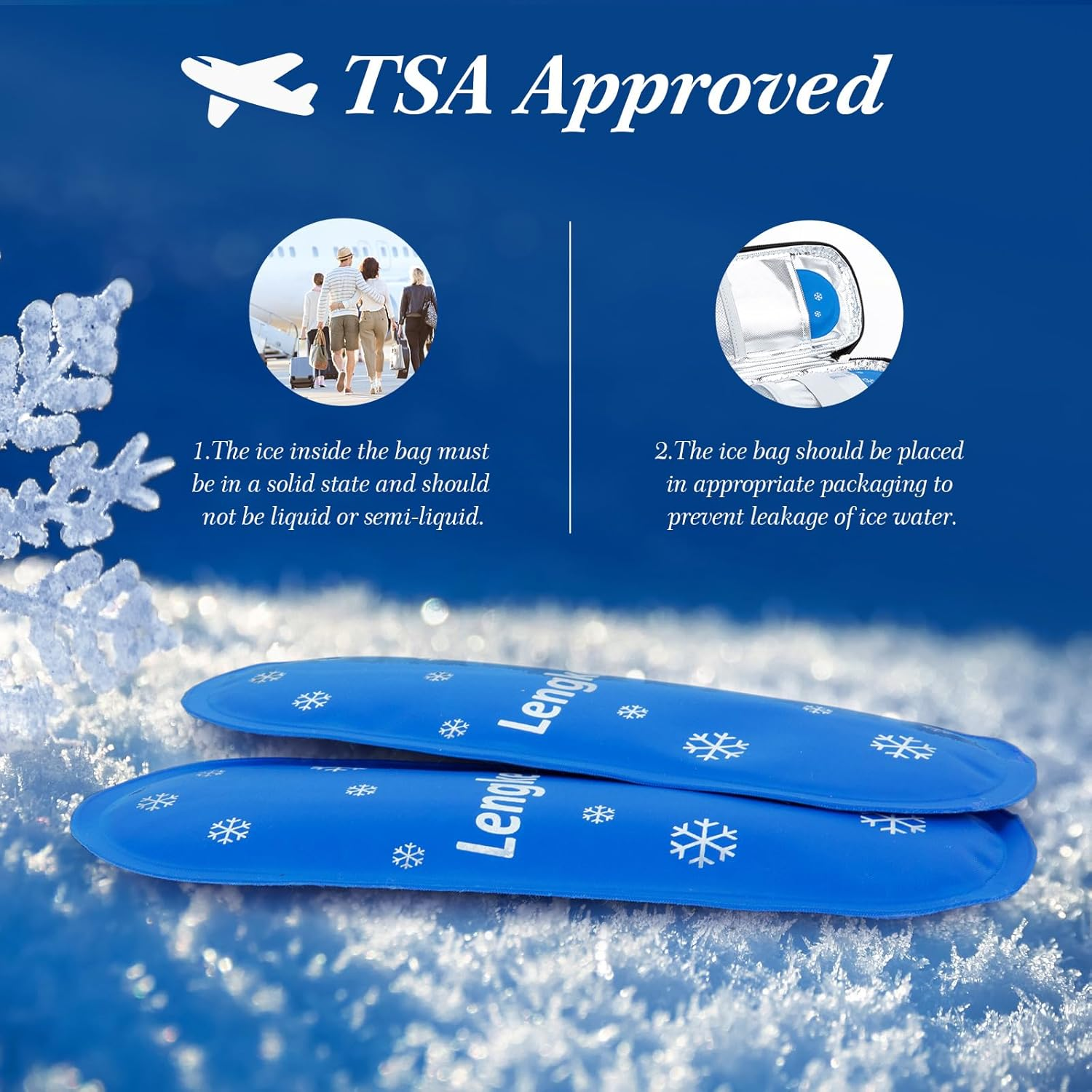 SUNMON TSA Approved Ice Packs - Insulin Cooler Travel Case Ice Packs for Medications Refrigerated (2 Packs) - Black image number 4