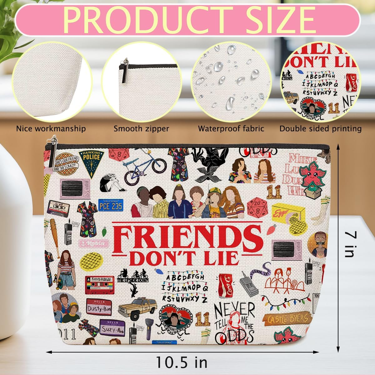Friends TV Show Merchandise Makeup Bag Friend Gifts Friendship Gifts for Women Cosmetic Bag Christmas Anniversary Graduation Best Friend Birthday Gifts Bestie Gifts for Women Her Friends Fans Sister, image number 3