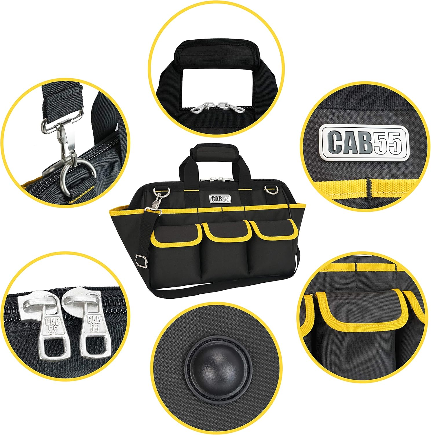 Tools Bag CAB55 16" Wide Mouth Tool Bag with Water Proof Molded Base image number 3