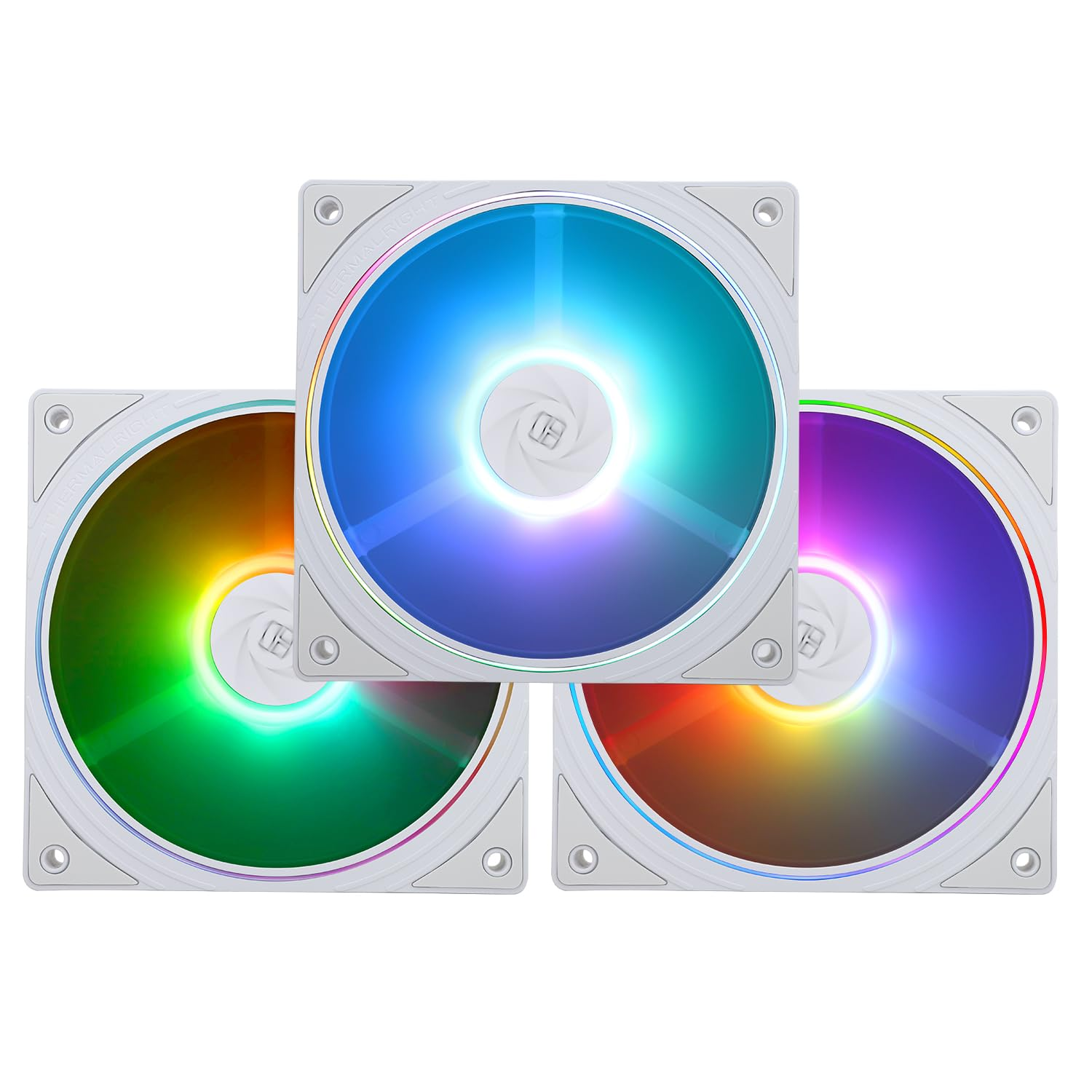 Thermalright TL-S12W-S X3 CPU Fan, 120Mm ARGB Case Cooler Comes with ARGB Lighting Effect,Pc PWM Silent Computer Fan with 1500RPM Speed, White(Tl-S12W-S X3)