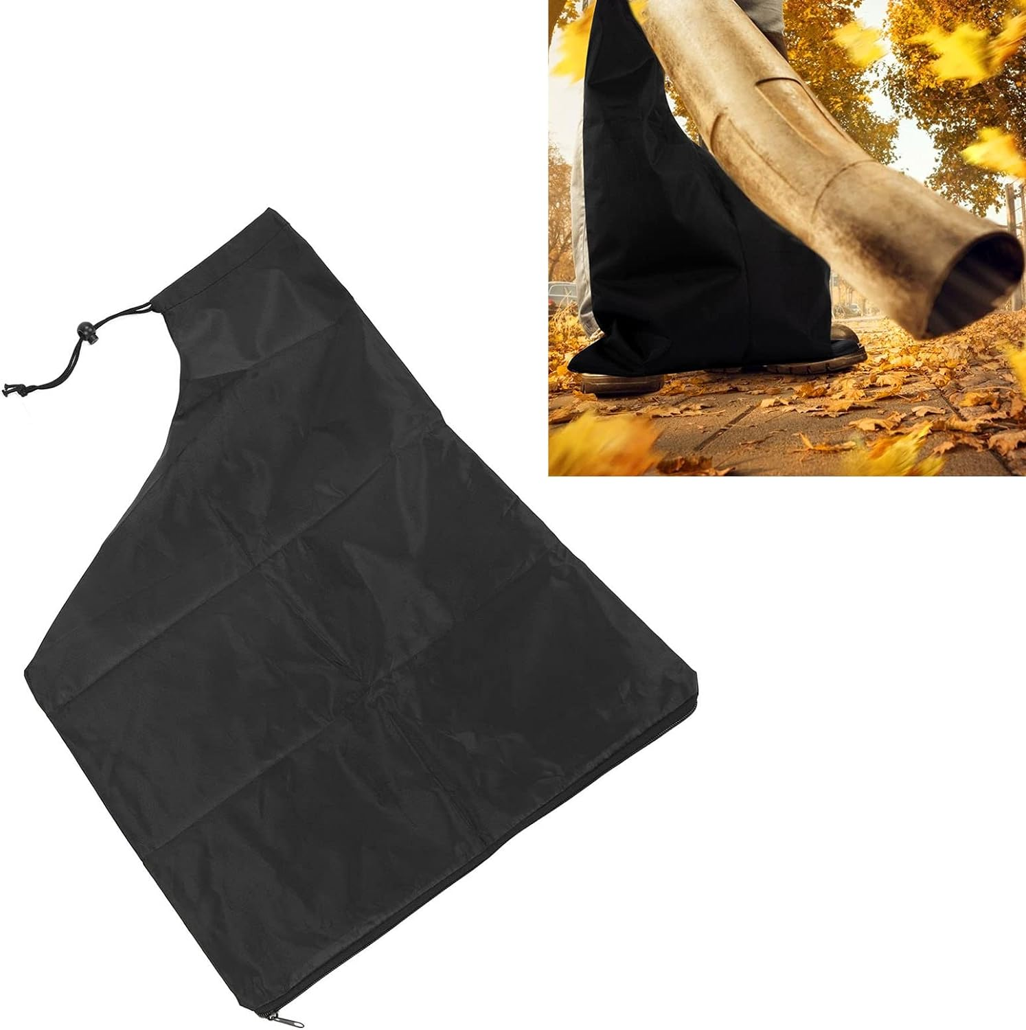 Blower Leaf Bag, Leaf Blower Vacuum Vac Shoulder Bag, Waterproof 420D Oxford Cloth Leaf Blower Vacuum Zippered Bottom Dump Bag for Ultra Blower Rake, 17.3X23.6In image number 5