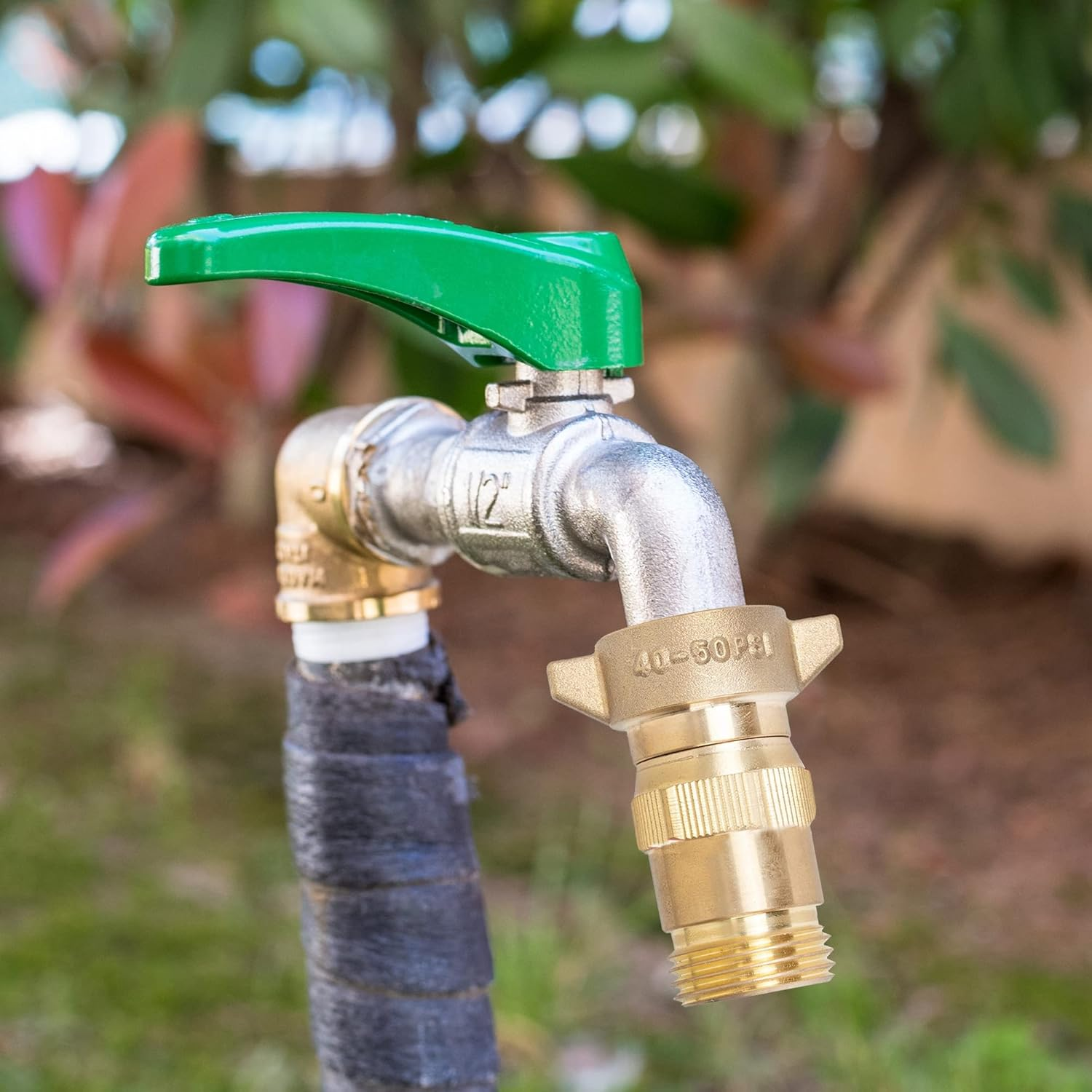 Hourleey Brass RV Water Pressure Regulator, Lead Free, Water Regulator for RV Camper with Filter Screen, Protector for Campers, Travel Trailers, RV Plumbing System, 40-50 PSI image number 2