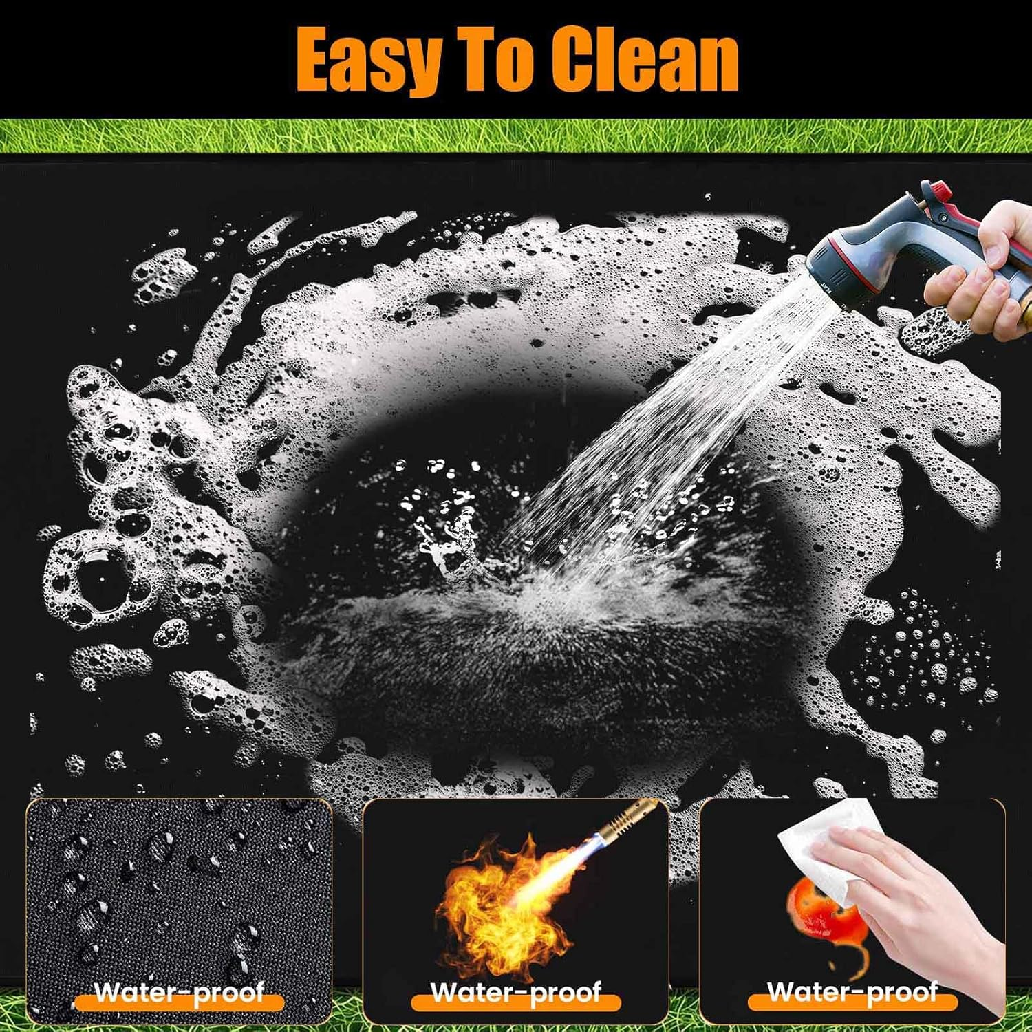 THMINS Extra Large Grill Mat 90X48 Inches &ndash; Fireproof, Waterproof & Oil-Proof Deck and Patio Protector for Outdoor BBQ