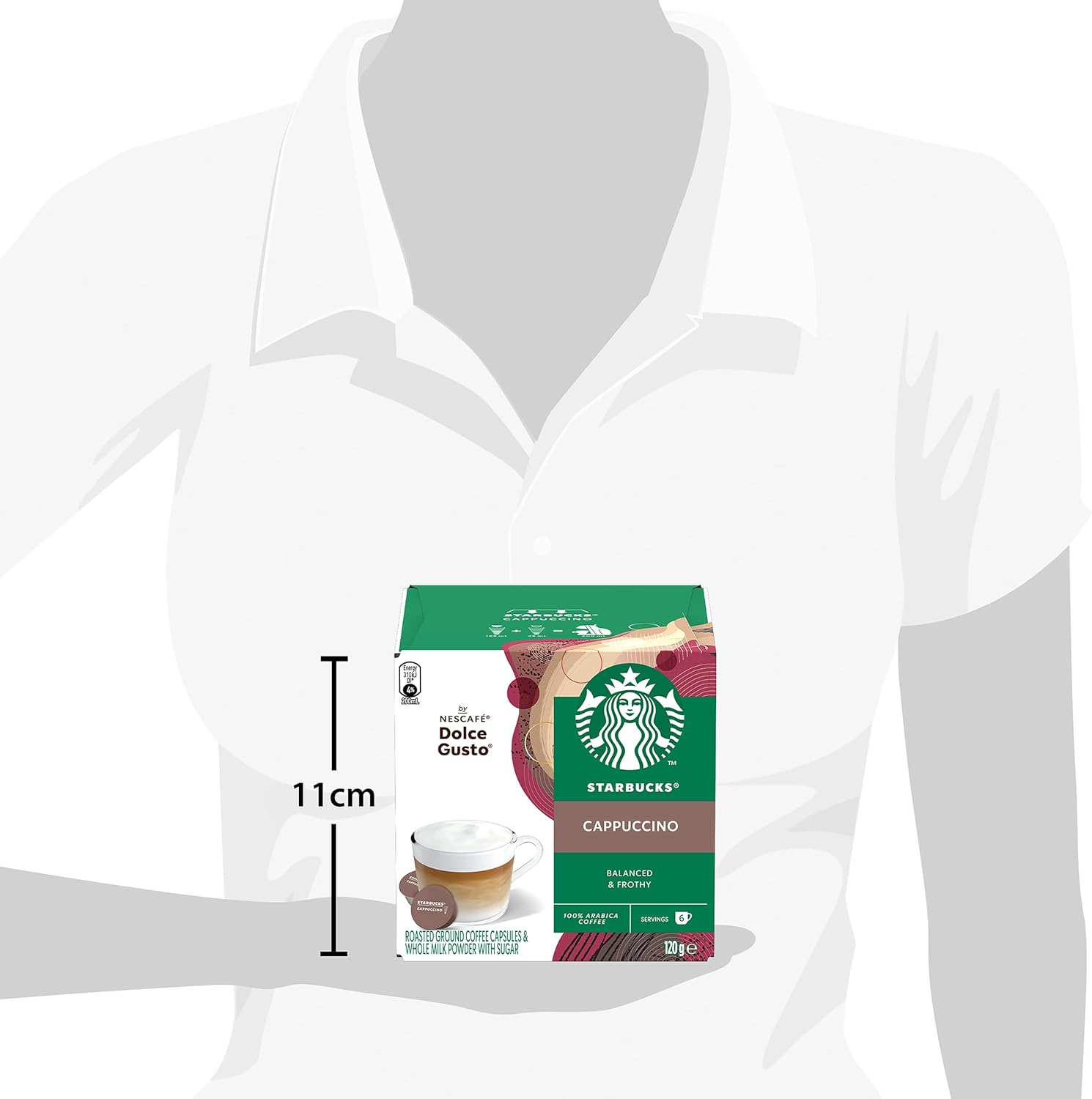 STARBUCKS by NESCAF&Eacute; DOLCE GUSTO Cappuccino Coffee Capsules Box of 6 Servings image number 3