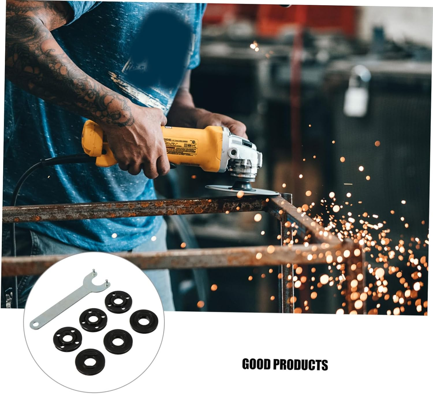 Angle Wrench Spanner with Gaskets Flange Nut Kit for Grinding Machines 7Pcs Set Including Pin Wrench and Upper Lower Press Plates Suitable for Power Tool Maintenance image number 6