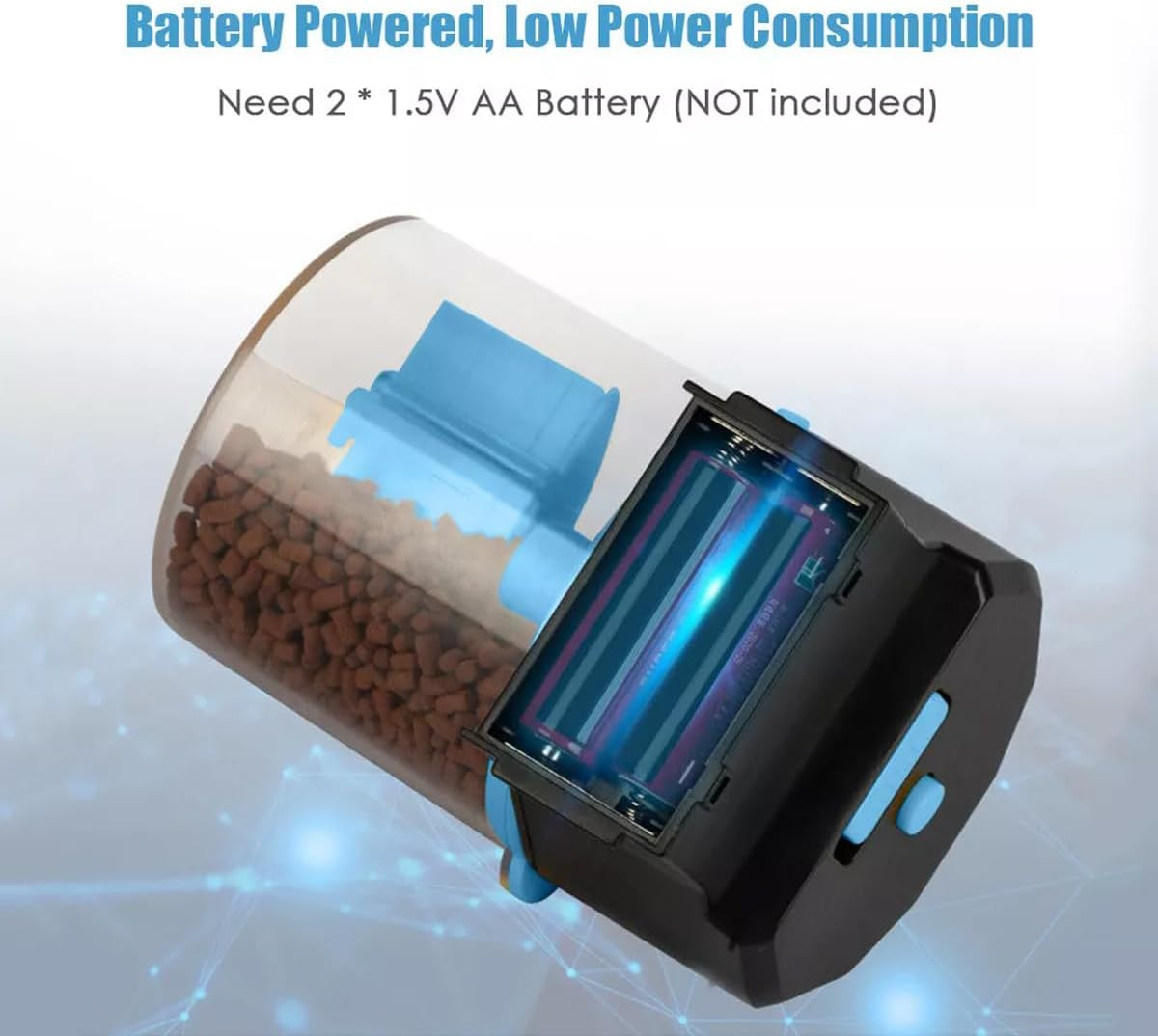 AIMALL Intelligent Aquarium Fish Feeder &ndash; Automatic Timing Food Dispenser with Large Capacity, Adjustable for 12/24 Hour Feeding Cycles, Ideal for Fish Tank Management image number 4