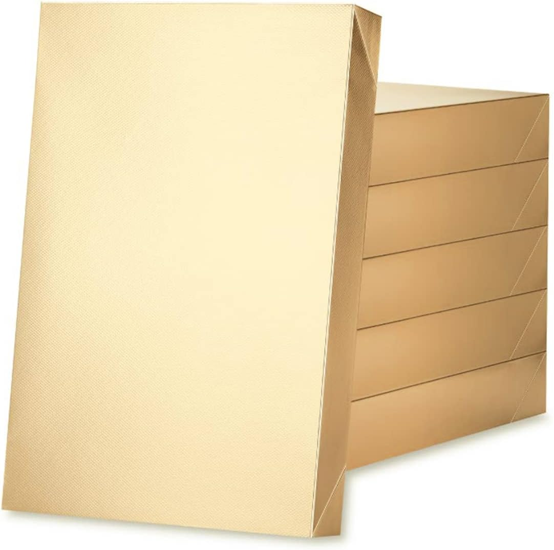 6 Extra Large Gift Boxes with Lids - 43X27.9X6.35 CM, Shirt & Clothes Gift Boxes, Gold, Grain Texture