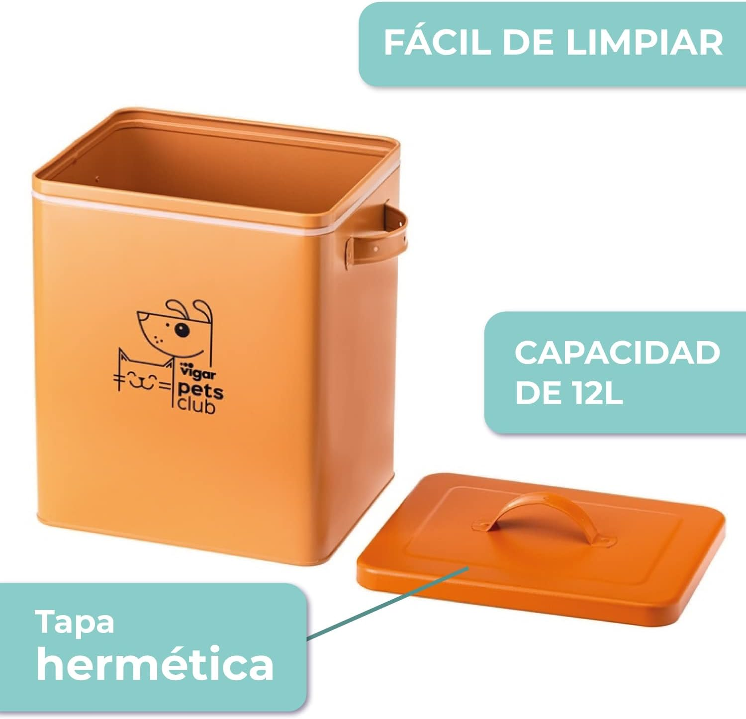 Vigar Pets Club Food Storage Container, 12 Litre Capacity image number 2
