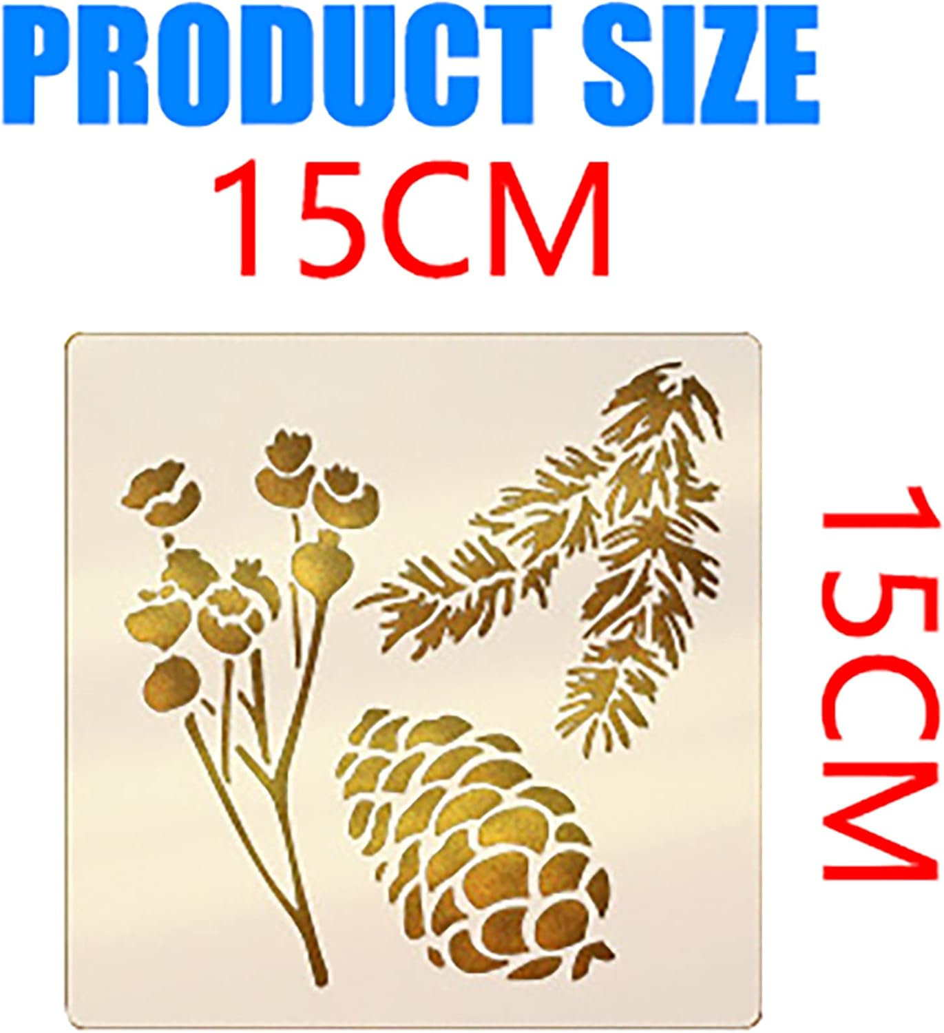 Tunghey 9Pieces Flower Stencils for Painting on Wood Large Painting Stencil Template Rose Leaf Reusable Stencils DIY for Painting Wall Decor Spring (20 X 20 Cm) image number 1