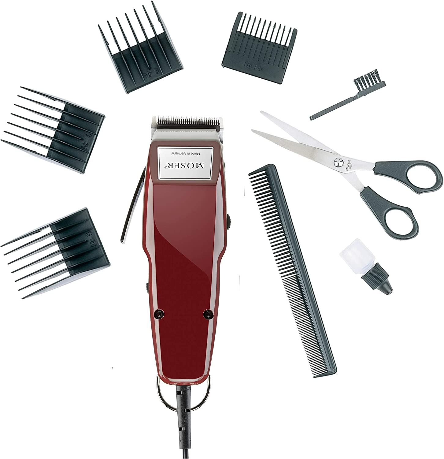 Moser 1400 Men'S Hair Clipper with Accessories 5 Locking Positions (0.7 to 3 Mm) Four Guide Combs image number 3