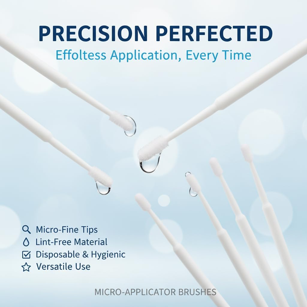 Disposable Eyelash Brushes and Makeup Applicators, 400PCS Multipurpose Micro Brushes for Lashes 400 PCS, Salon & Home Use (White) - Auroly