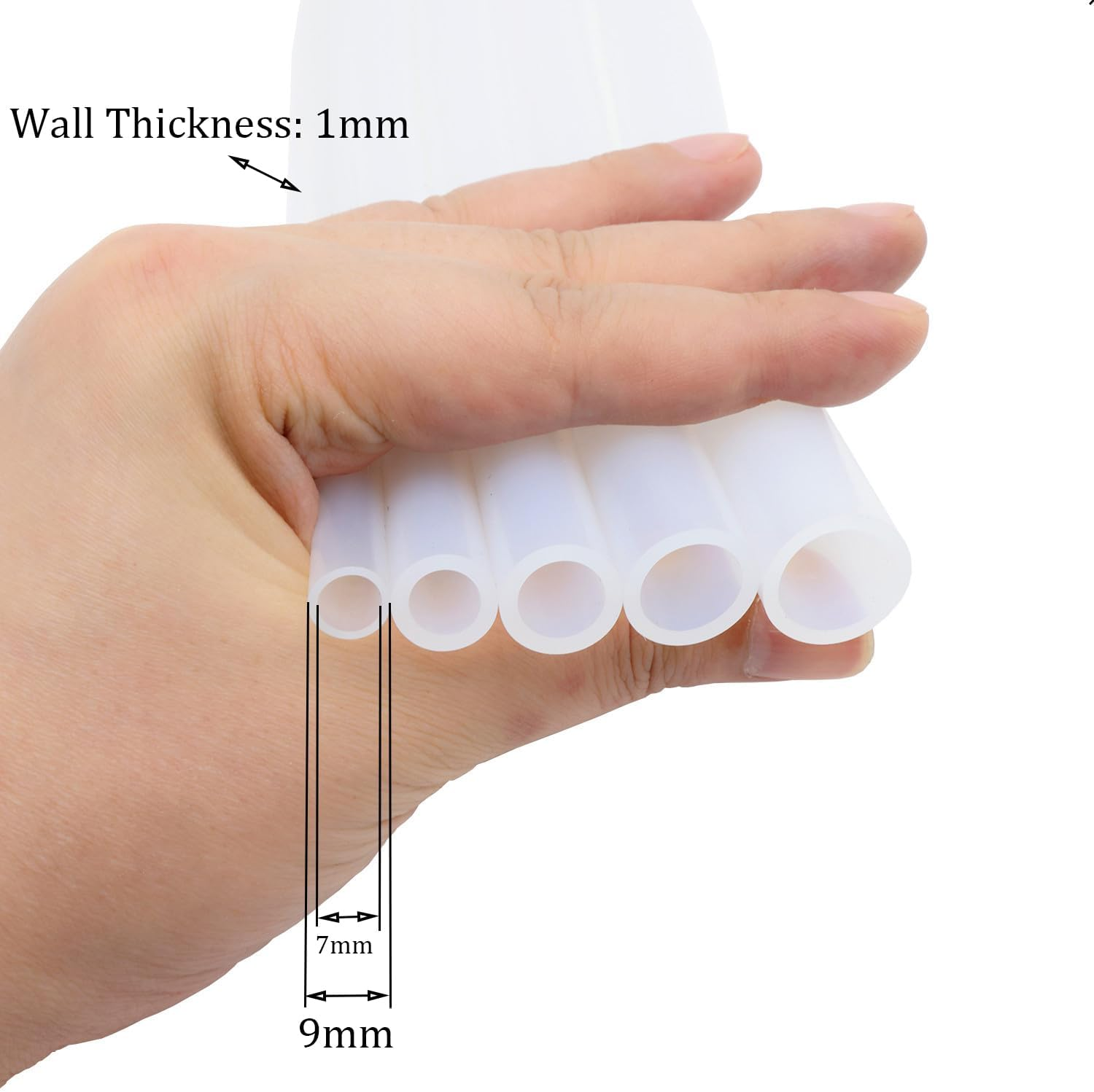 Silicone Tube 9/32"(7Mm) ID X 3/8"(9Mm) OD Clear Flexible Silicone Rubber Tubing Water Air Hose Pipe Transparent (3.3Ft / 1M;7 X 9Mm) image number 5