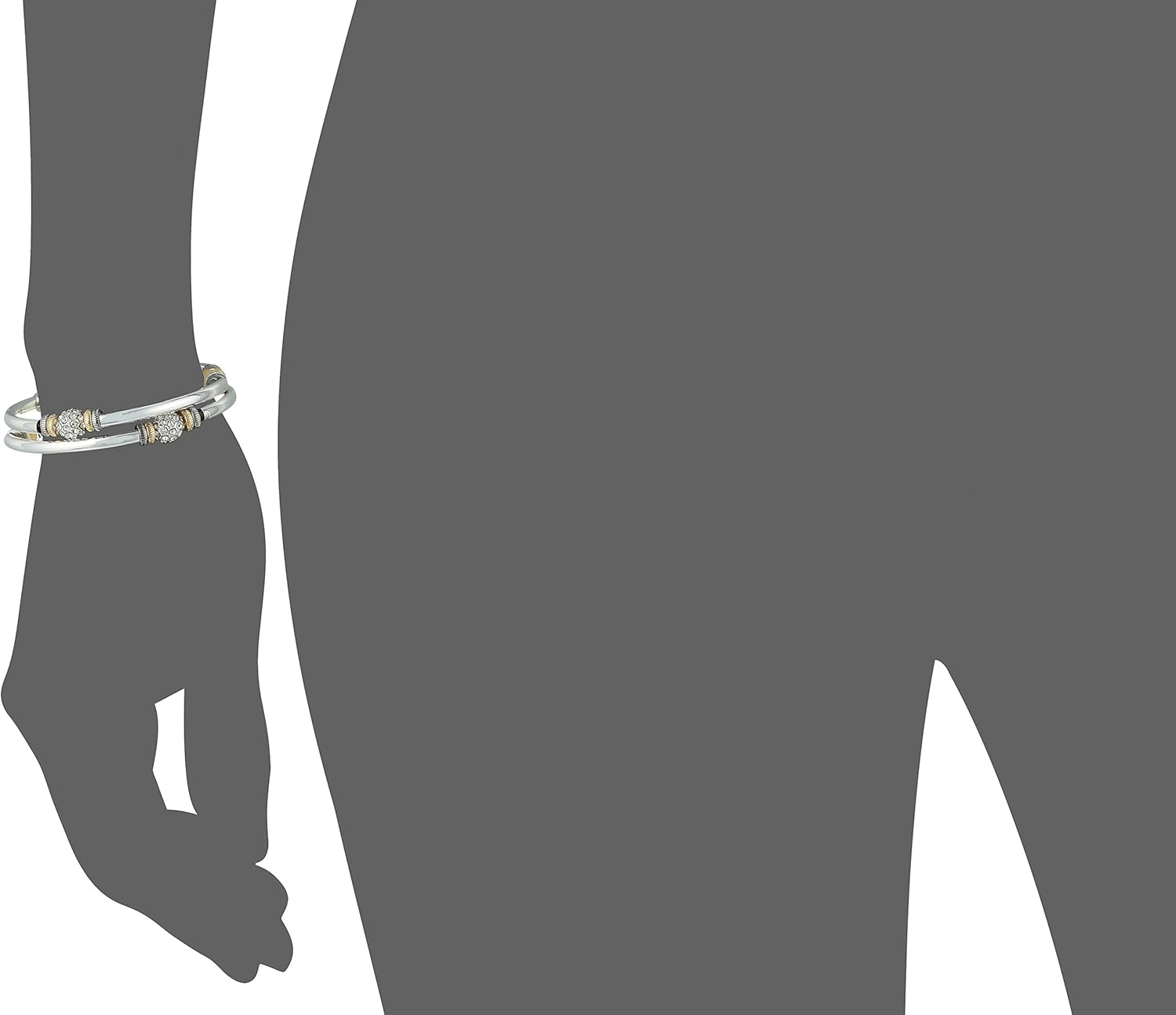 Nine West Women'S Tri Tone Bangle Bracelet, One Size, Rhinestone image number 1