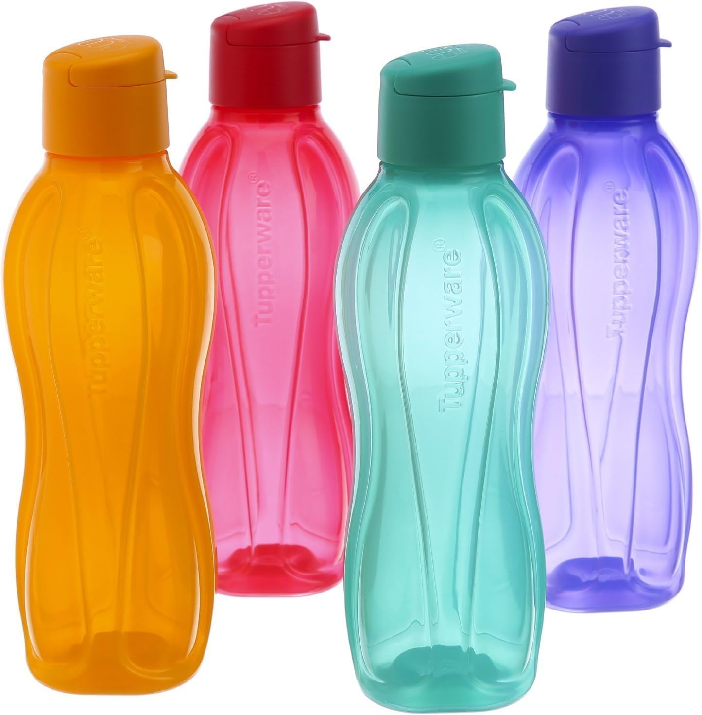 Tupperware Eco Sports Water Bottle Flip Top 1 Ltr 4Pcs