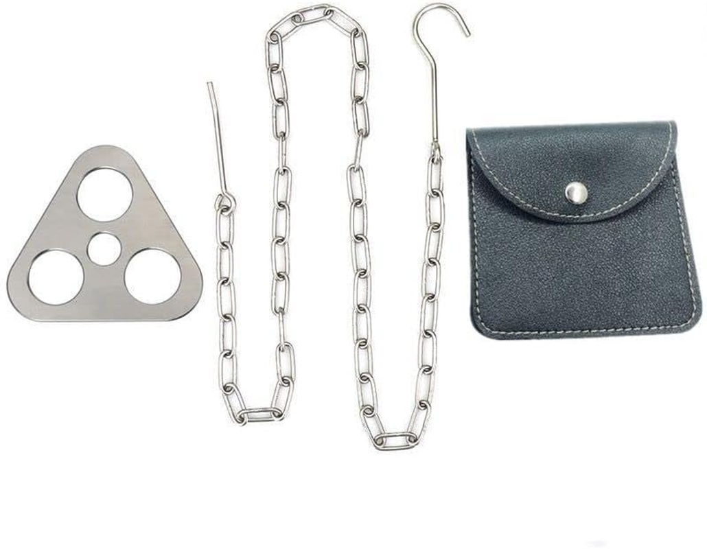 Camping Tripod Board - Turn Branches into Campfire Tripod, Stainless Steel Campfire Support Plate with Adjustable Chain for Hanging Cookware - Perfect Accessories for Outdoor Cooking image number 4