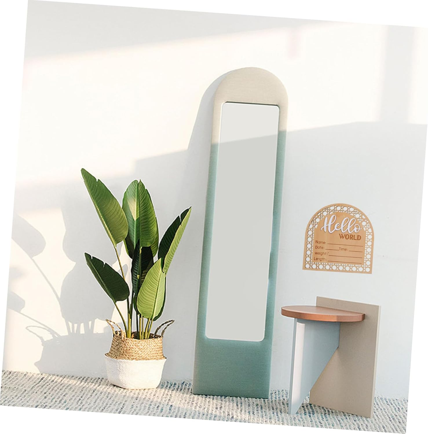 2Pcs Wooden Name Sign Adorable Nursery Announcement Plaque for Newborn Photo Prop and Decor Chic Design for Special Moments Welcome Home Newborn image number 2