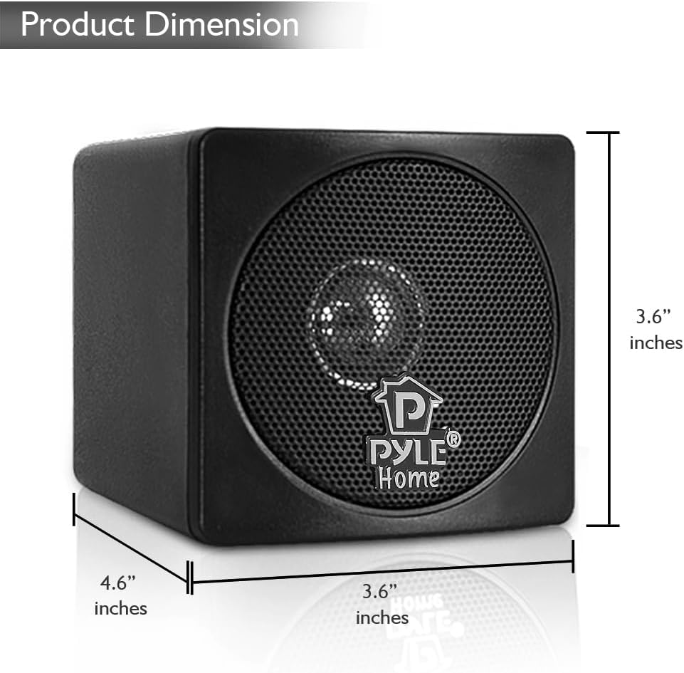 Pyle Home PCB3BK 3-Inch 100-Watt Mini Cube Bookshelf Speakers - Pair (Black) (Pair) image number 6