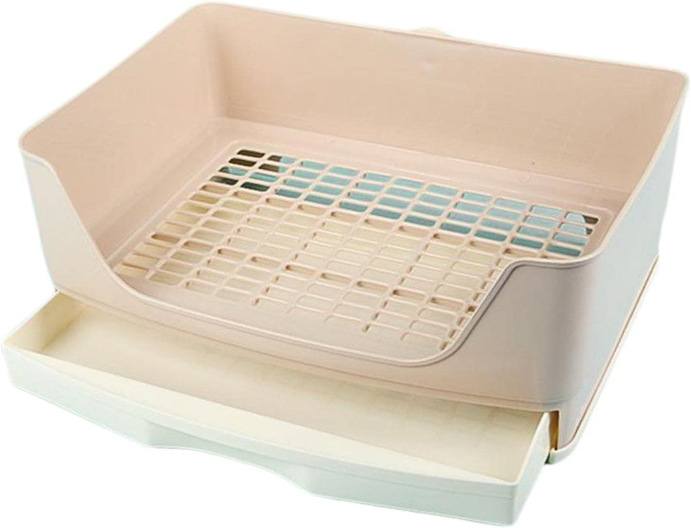 Flameer Large Rabbit Litter Box with Drawer, Corner Toilet Box and Bigger Pet Pan for Adult Guinea Pigs, Chinchilla, Ferret, Galesaur, Small Animals - Beige image number 3