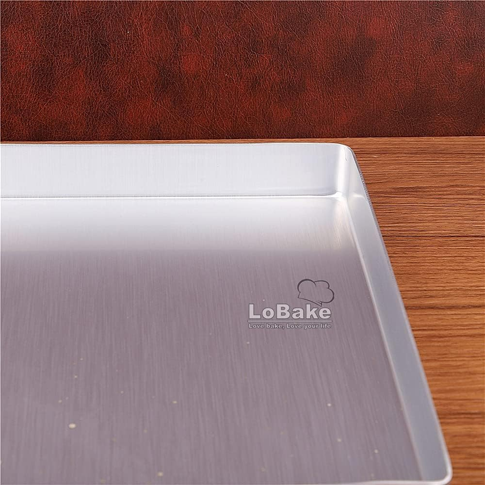 Lobake 28Cm Square Aluminium Alloy Nonstick Coating Leaky Baking Pan Biscuit Cookie Holder Bakery Oven Tray Steaming Tools DIY Bakeware (Aluminium Plain) - Aluminium Leaky image number 7