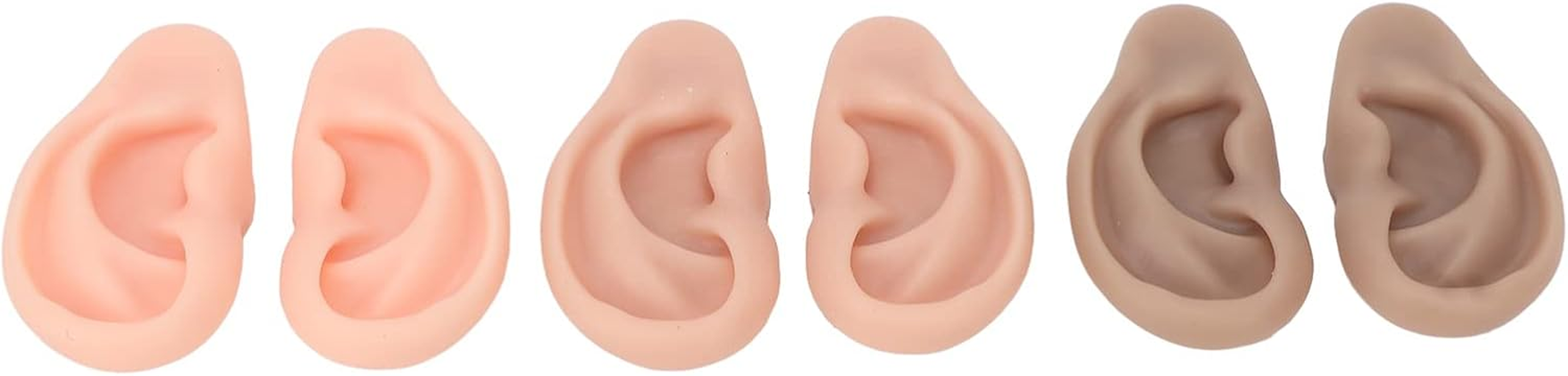 Artificial Ear Model, Easy Silicone Flexible 3 Pairs Ear Model for Home image number 4