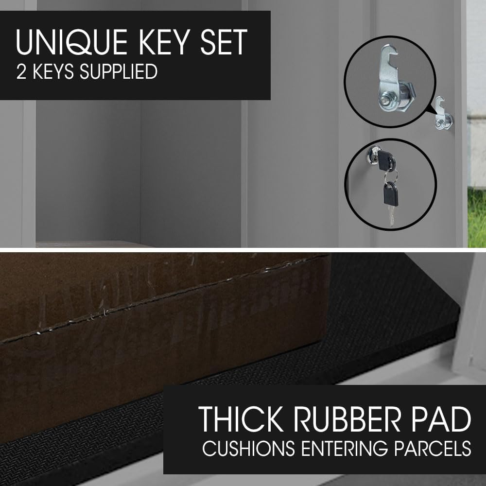 Fortia Freestanding Parcel Post Box Letterbox, Letter Slot, Woodland Grey image number 4