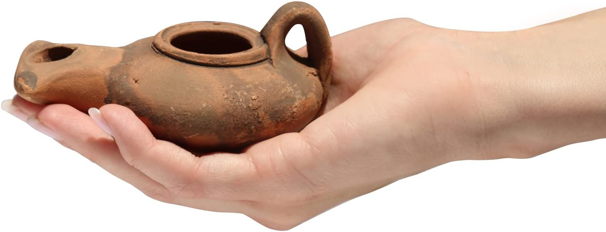 Herodian - Classic with Handle - Replica Ancient Clay Oil LAMP in Gift Bag & Certificate of Authenticity Hanukkah-Judaica/Christian Gift