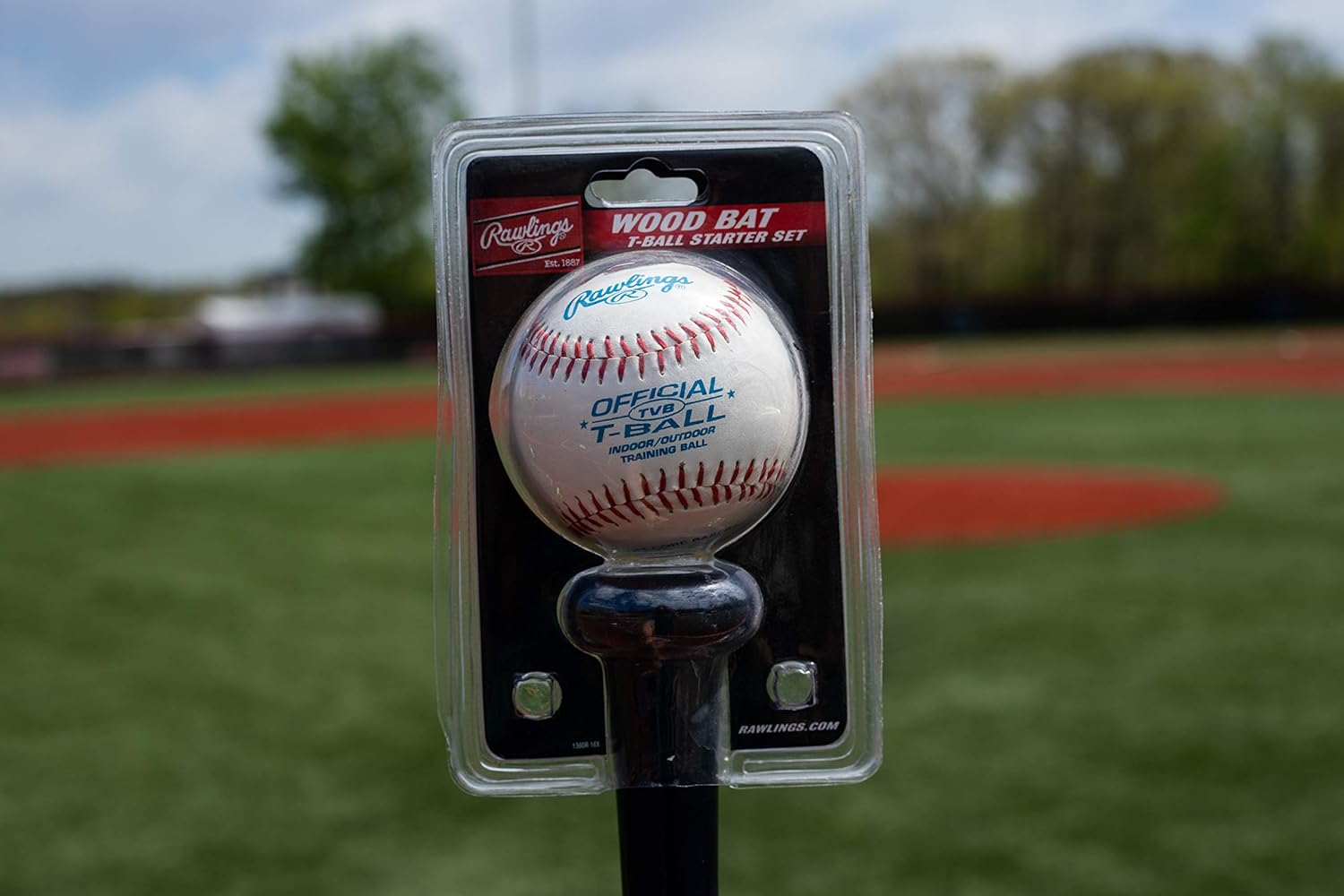 Rawlings Ash Wood T-Ball Bat/Ball Combo image number 5