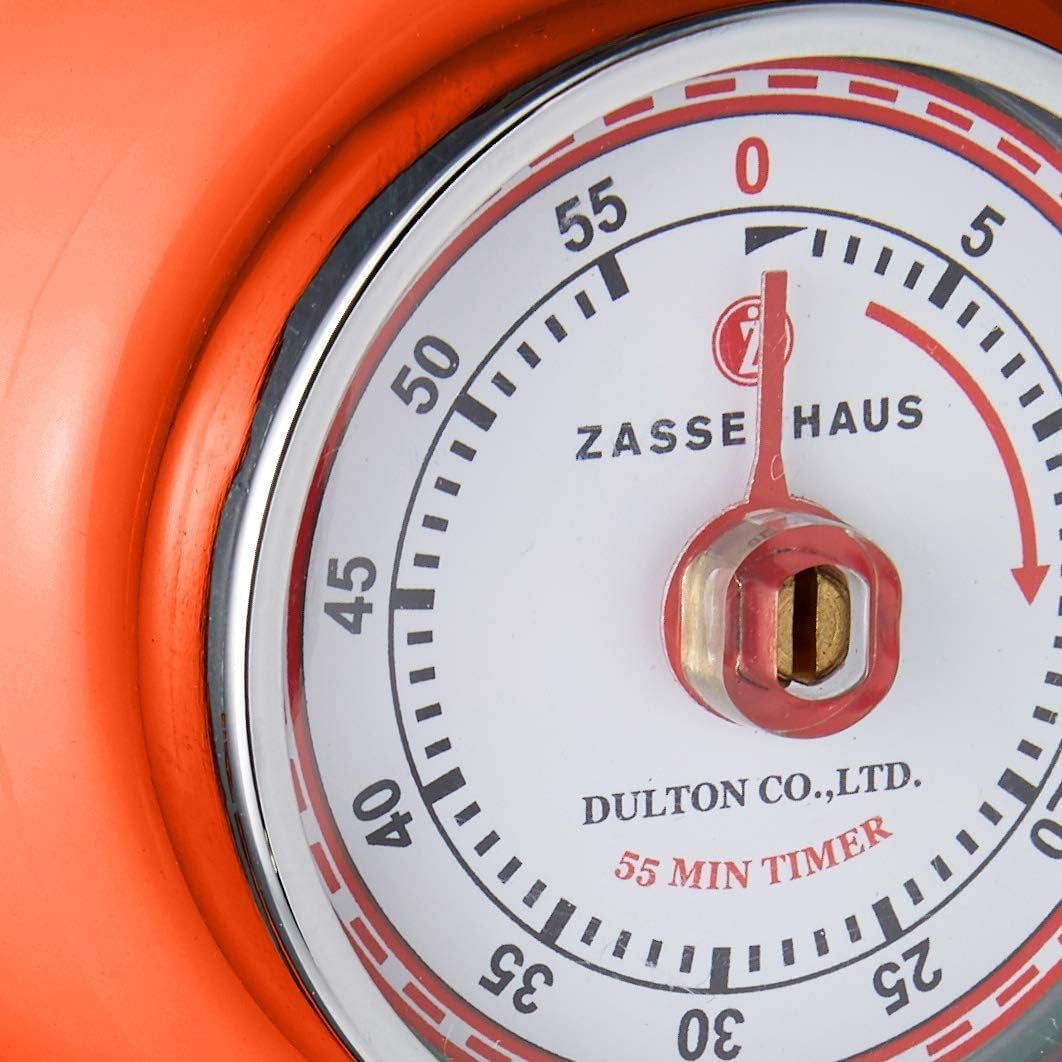 Zassenhaus Enameled Steel Speed Kitchen Timer with Magnet, Orange, 7 Cm Diameter X 3 Cm Height - Carbon image number 5