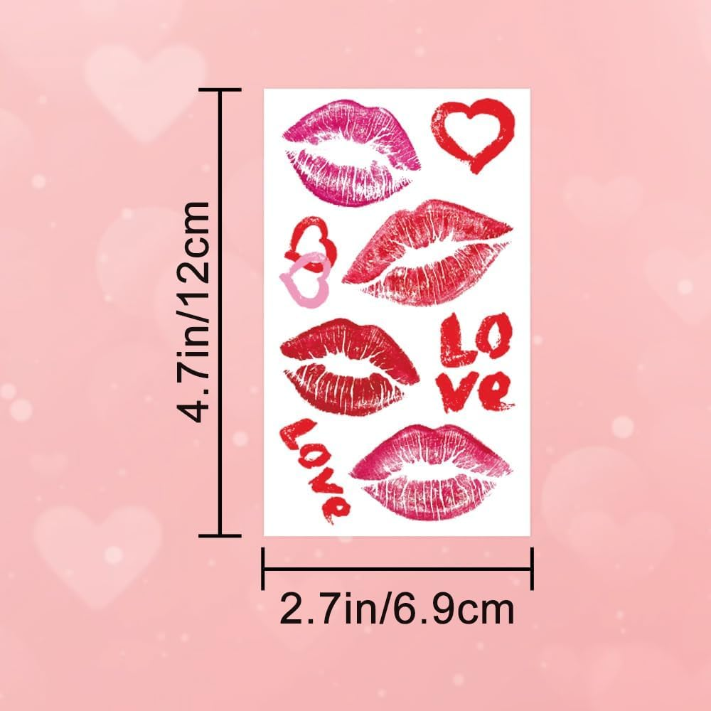 10 Sheets Halloween Lips Print Face Tattoo Stickers for Adults, Men, Women, Girls, Children, Halloween Party Make-Up