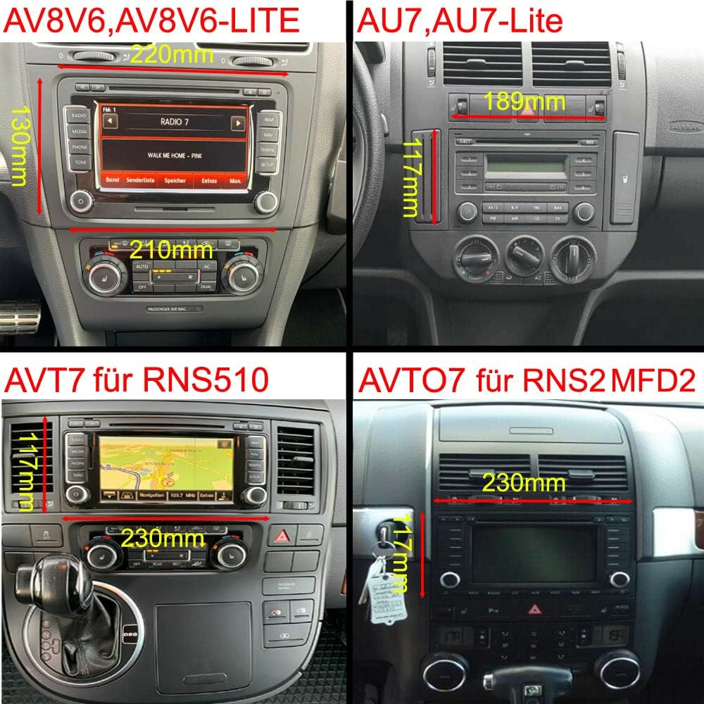 M.I.C. AVT7 Android 12 Car Radio with Sat Nav Qualcomm Snapdragon 665 4G + 64G Replacement for VW T5 Multivan Touareg with RNS 510: SIM DAB plus Bluetooth 5.0 Wifi 2DIN 7 Inch IPS Tempered Glass image number 4