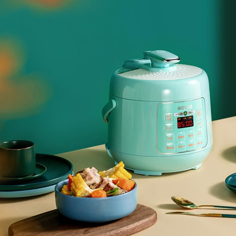 Electric Pressure Cooker 2-3 People Mini Smart Small Automatic Rice Cooker LCD Display Light Blue SY-25YC8010P