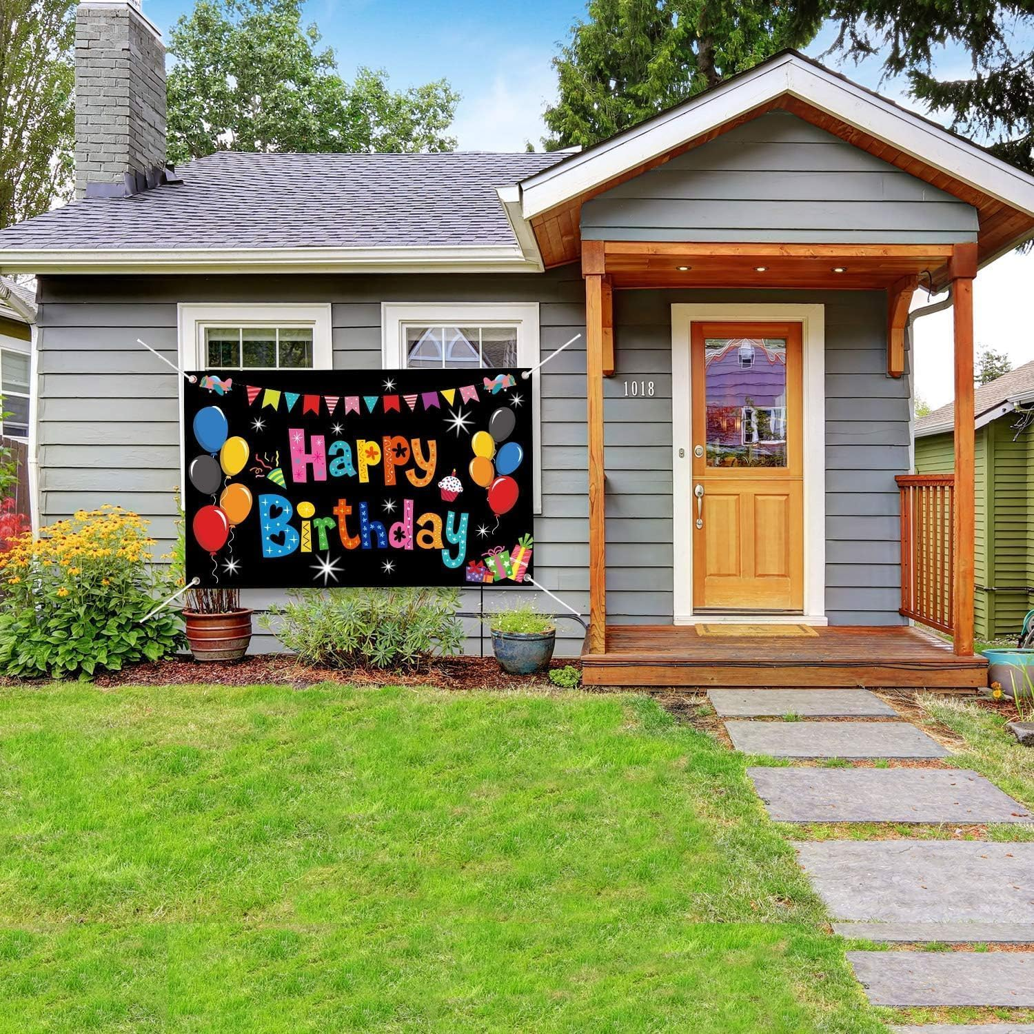 Colorful Happy Birthday Party Decorations Rainbow Birthday Banner Backdrop Large Happy Birthday Yard Sign Backgroud It'S My Birthday Party Indoor Outdoor Decorations Supplies for Boys Kids Girls