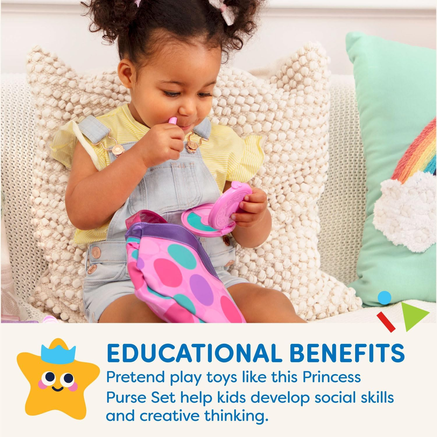 Play Circle by Battat &ndash; Princess Purse Style Set &ndash; Pretend Play Multicolor Handbag and Fashion Accessories &ndash; Toy Makeup, Keys, Lipstick, Credit Card, Phone, and More image number 5