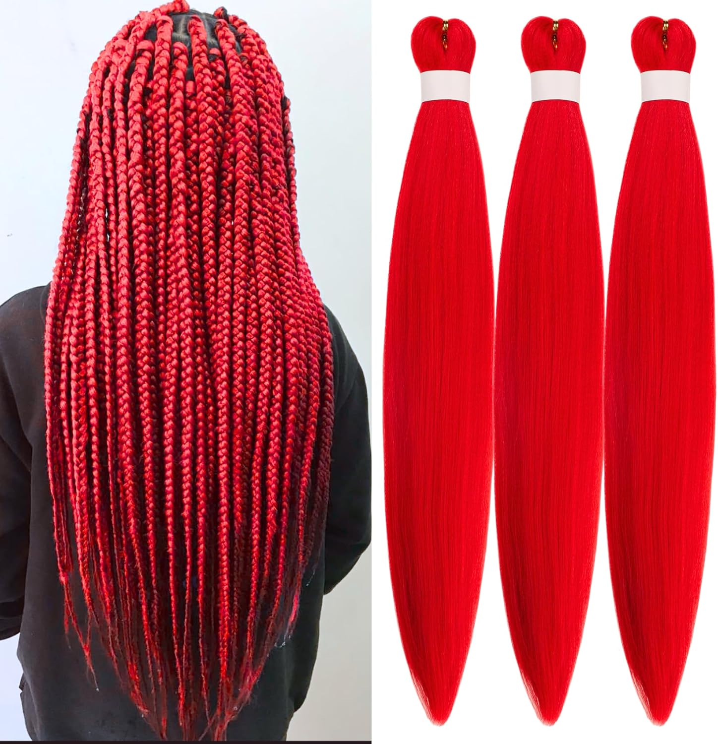 Blue Braiding Hair Pre Stretched Box Braid Kanekalon Braiding Hair Prestretched Human Hair 26Inch