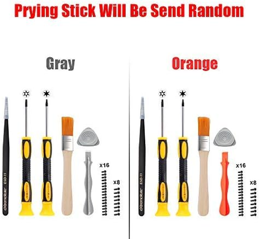 Extremerate T6 T8H Screwdriver Set Opening Tools Repair Kits for Xbox One, Xbox One Elite, Xbox One S,Xbox One X and Xbox 360 Controller with Spare Screws Tweezers Prying Tool and Cleaning Brush image number 4