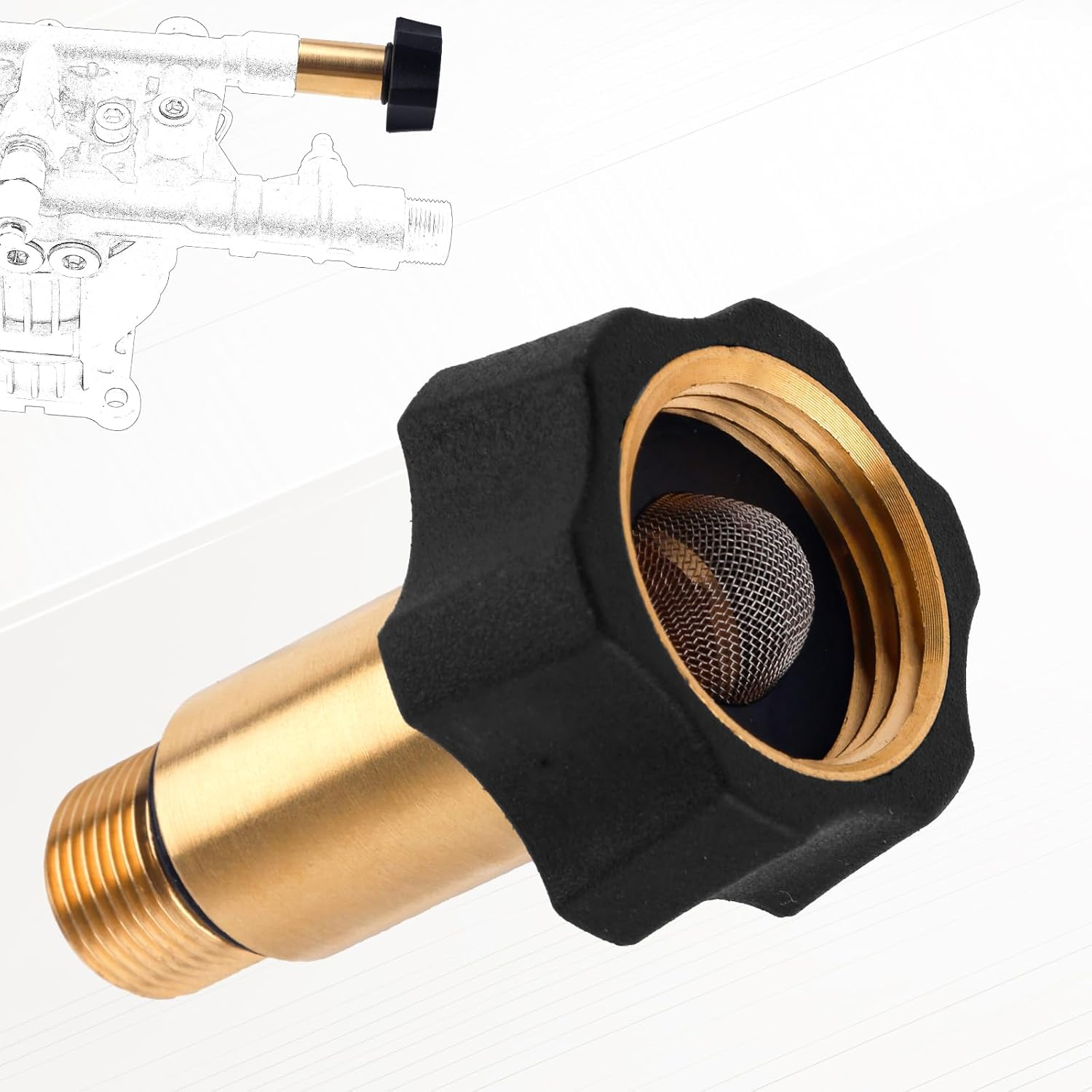 Gosknor 7110166 High Pressure Washer Inlet Fitting, Brass Water Inlet Adapter Replacement for Simpson Power Washer Pumps 510020 520004 520006 Models image number 4