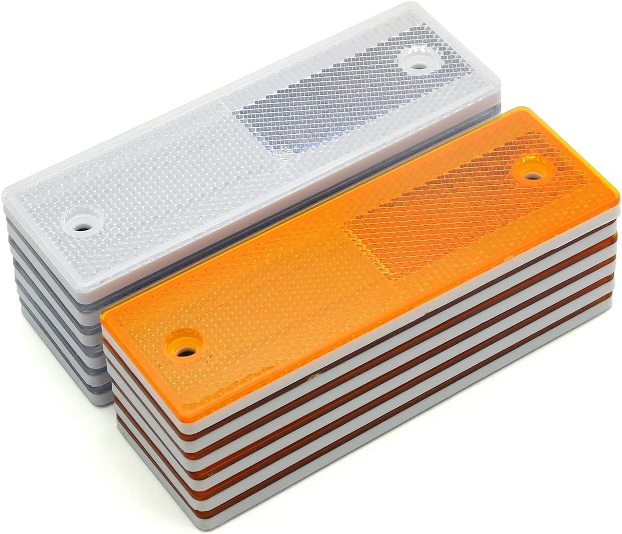 6" Rectangular Stick-On Reflectors(Kit 1/White+Red)