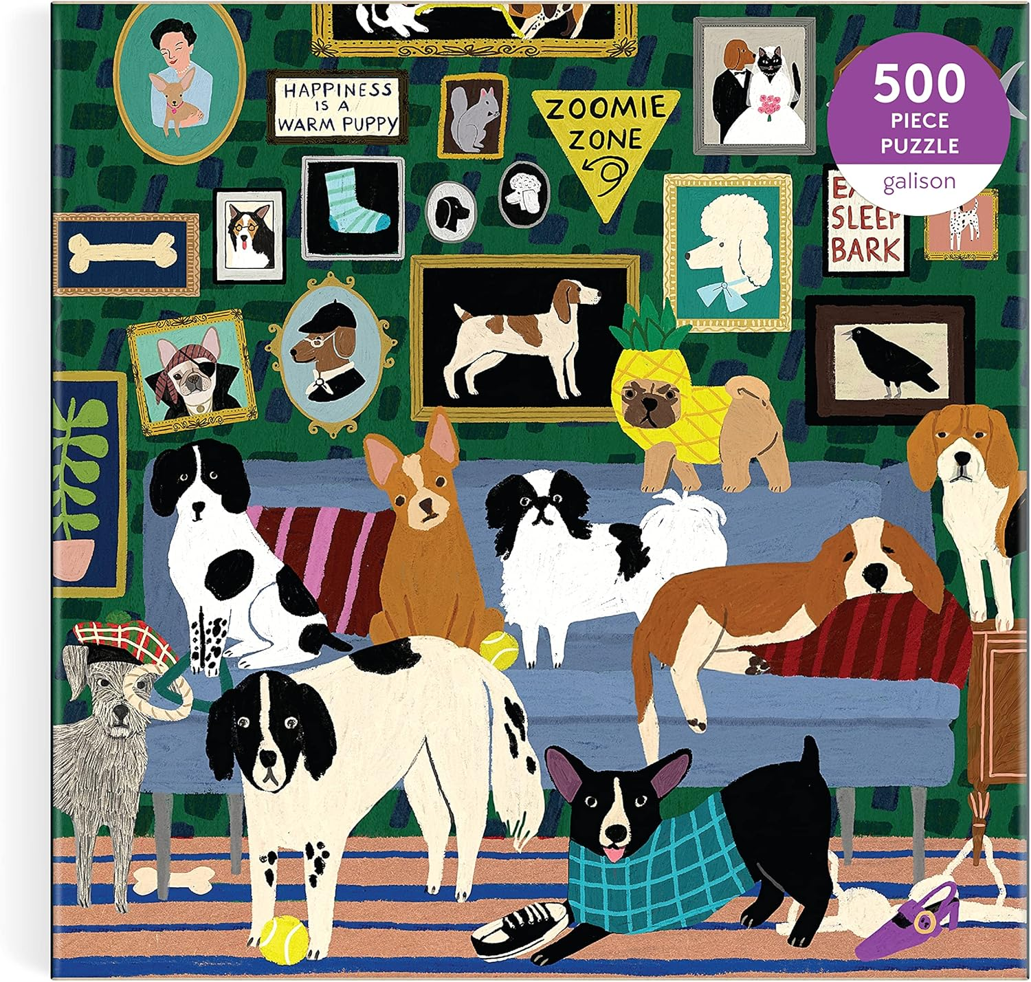 Galison Lounge Dogs 500-Pieces Jigsaw Puzzle image number 3