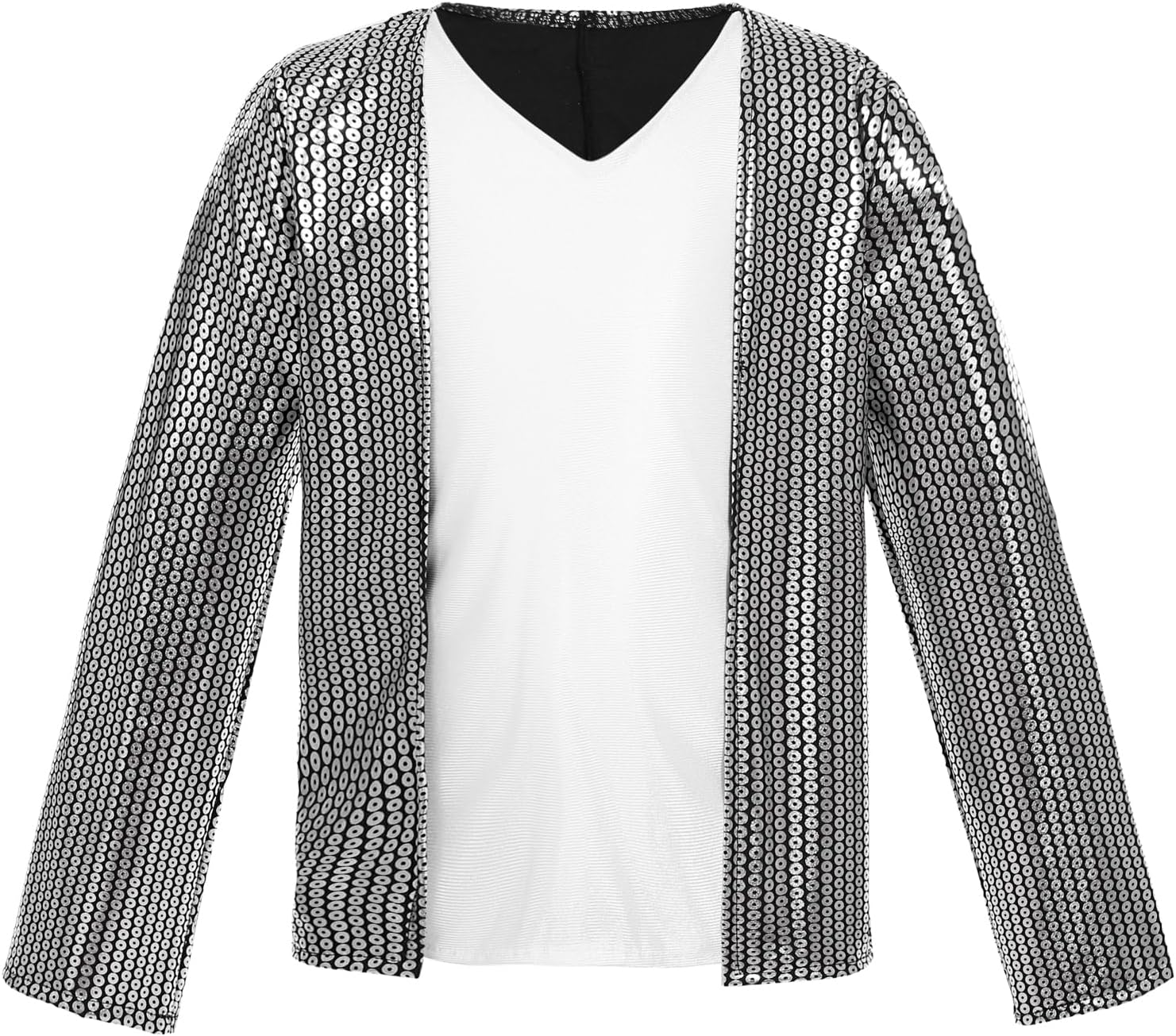 HORTYZON Kids Dance Star Costume Boys 80S Dance Costume 90S Pop Stage Outfits with Glasses Hat Gloves Halloween Cosplay Party