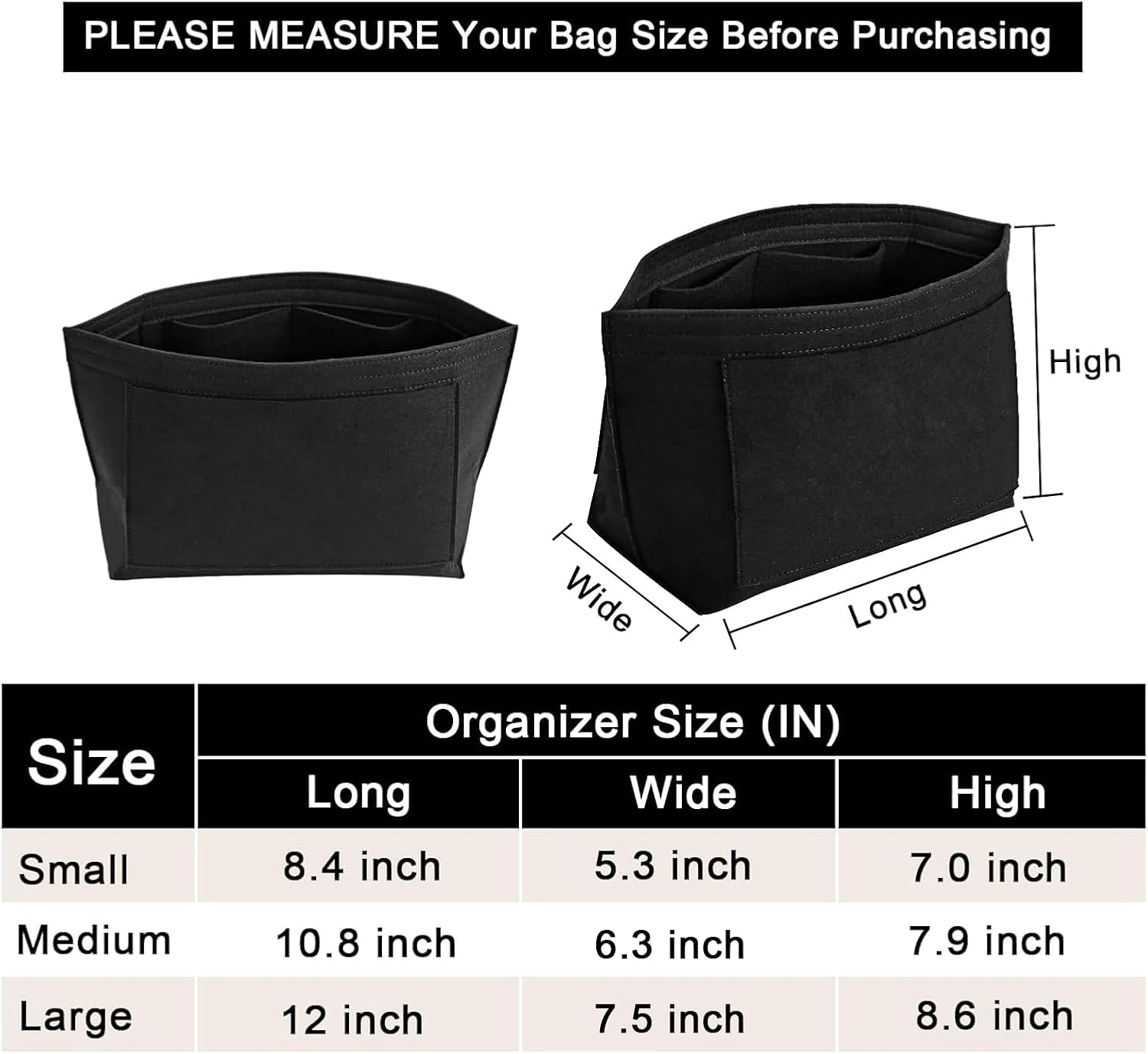 Felt Organizer Compatible with Longchamp image number 7
