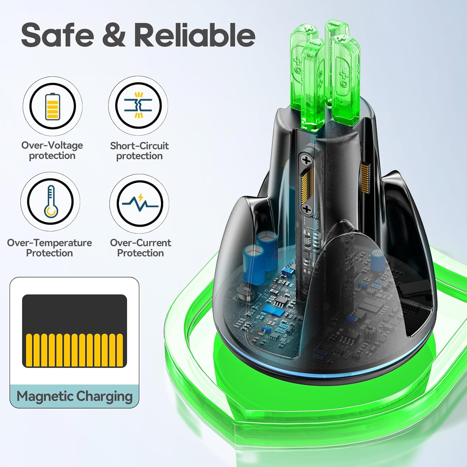 Tokluck Switch 2 Controller Charger with Strong Magnetic for Nintendo Switch 2 Joycon (2025), 4 in 1 Switch 2 Controller Charging Dock with Indicator, Joy Con 2 Fast Charger Dock Accessories Kit image number 2