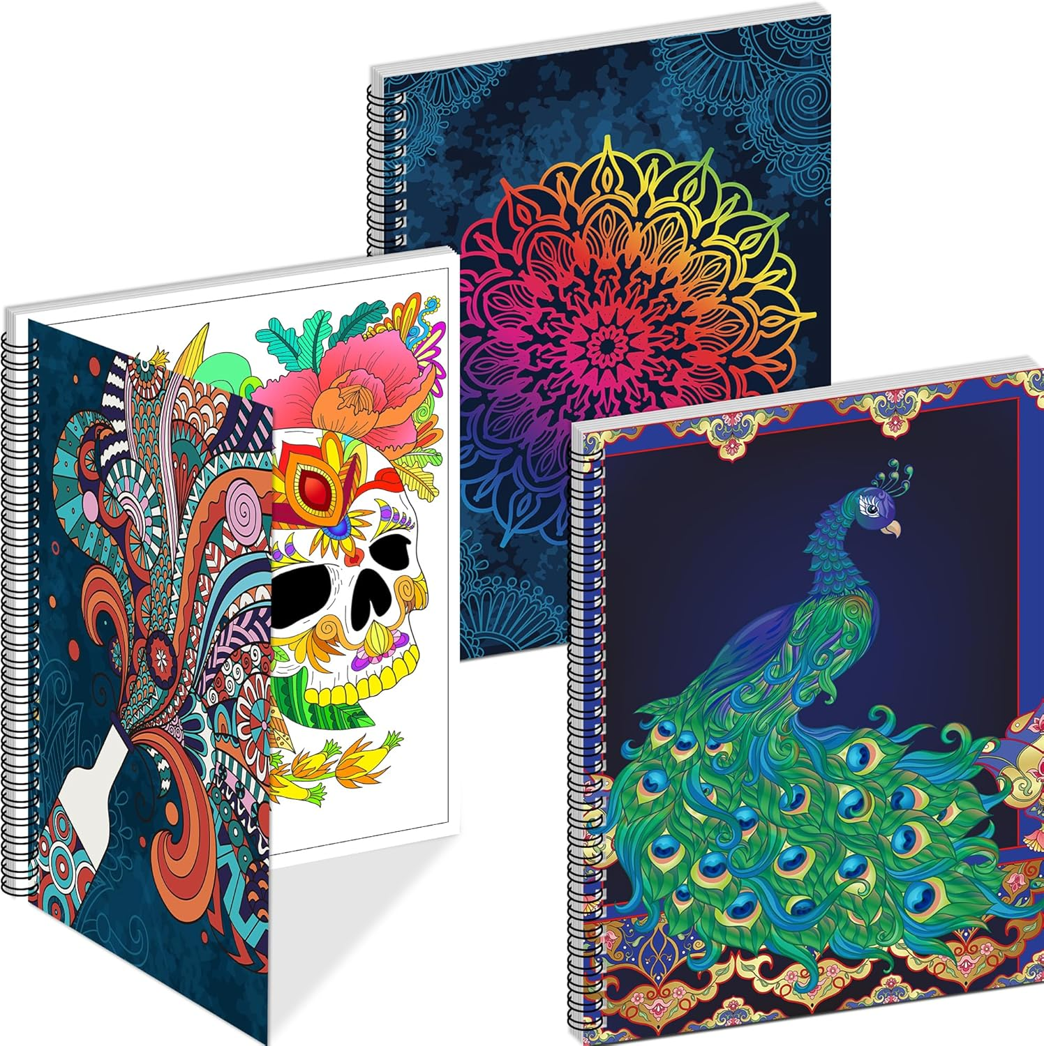 Elfew 3 Pack Adult Colouring Book for Adults Relaxation, A4 Colouring Books 60 Pages, Stress Relief Adult Coloring Book Include Mandalas Animal and Other Designs Adult Colouring Books for Women image number 3
