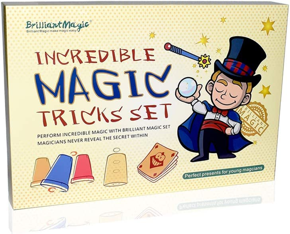 Newest Incredible Magic Tricks Set Box Includes 15 Great Magic Props Collection for Kids - Manual Operation, No Batteries Required