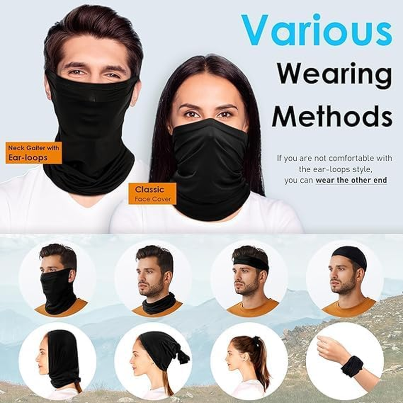 BUYUP Neck Gaiter Face Cover Scarf(1 Pack) with Ear Loops-Sun Dust Protection Fishing Hiking Mask for Men Women image number 6
