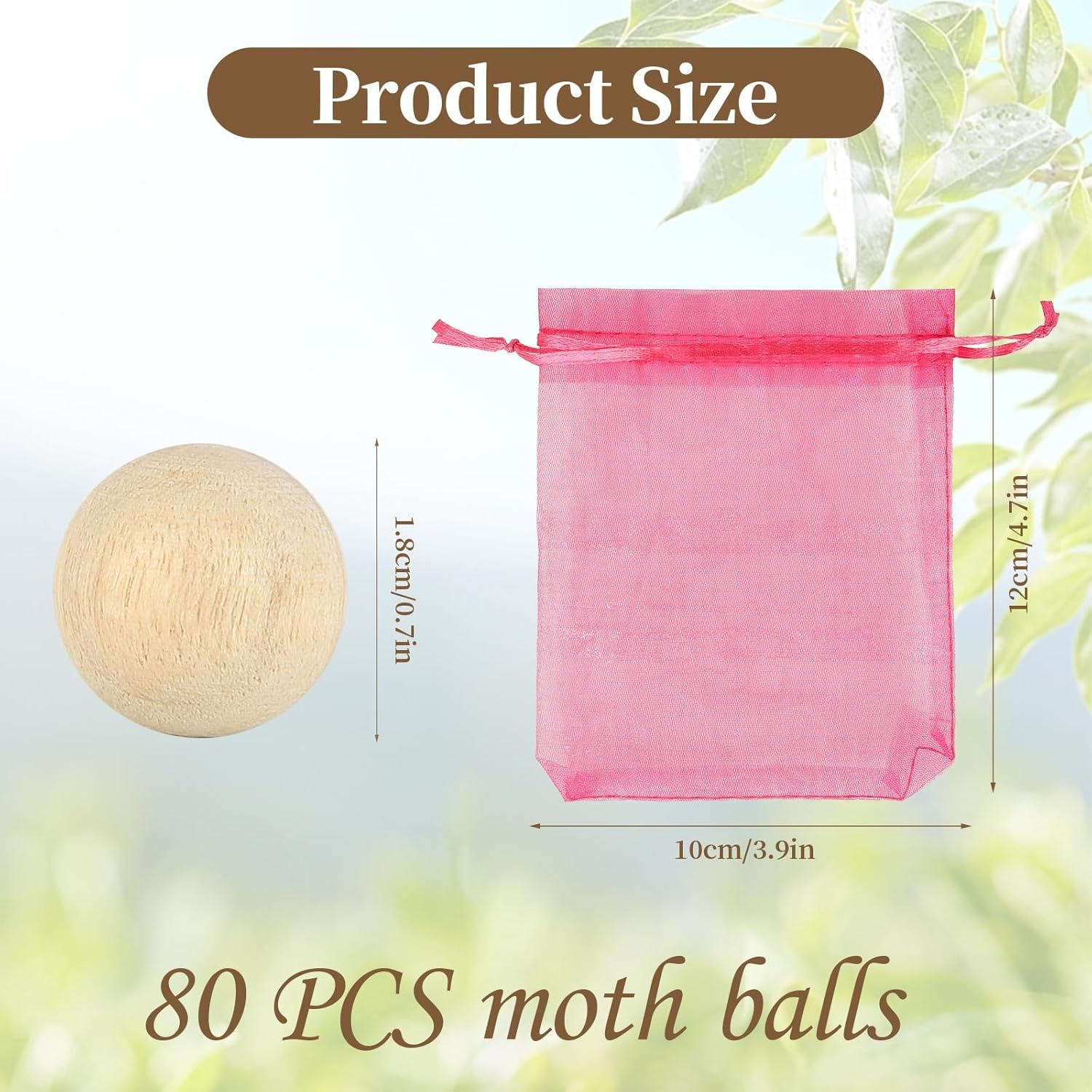 80 PCS Moth Protection Storage Essentials Fresh Cinnamomum Camphora Root for Closet Storage,Better Insect Repellent than Cedar Balls, Longer Lasting Effect,Repelling Clothes Moths and Other Pests image number 5