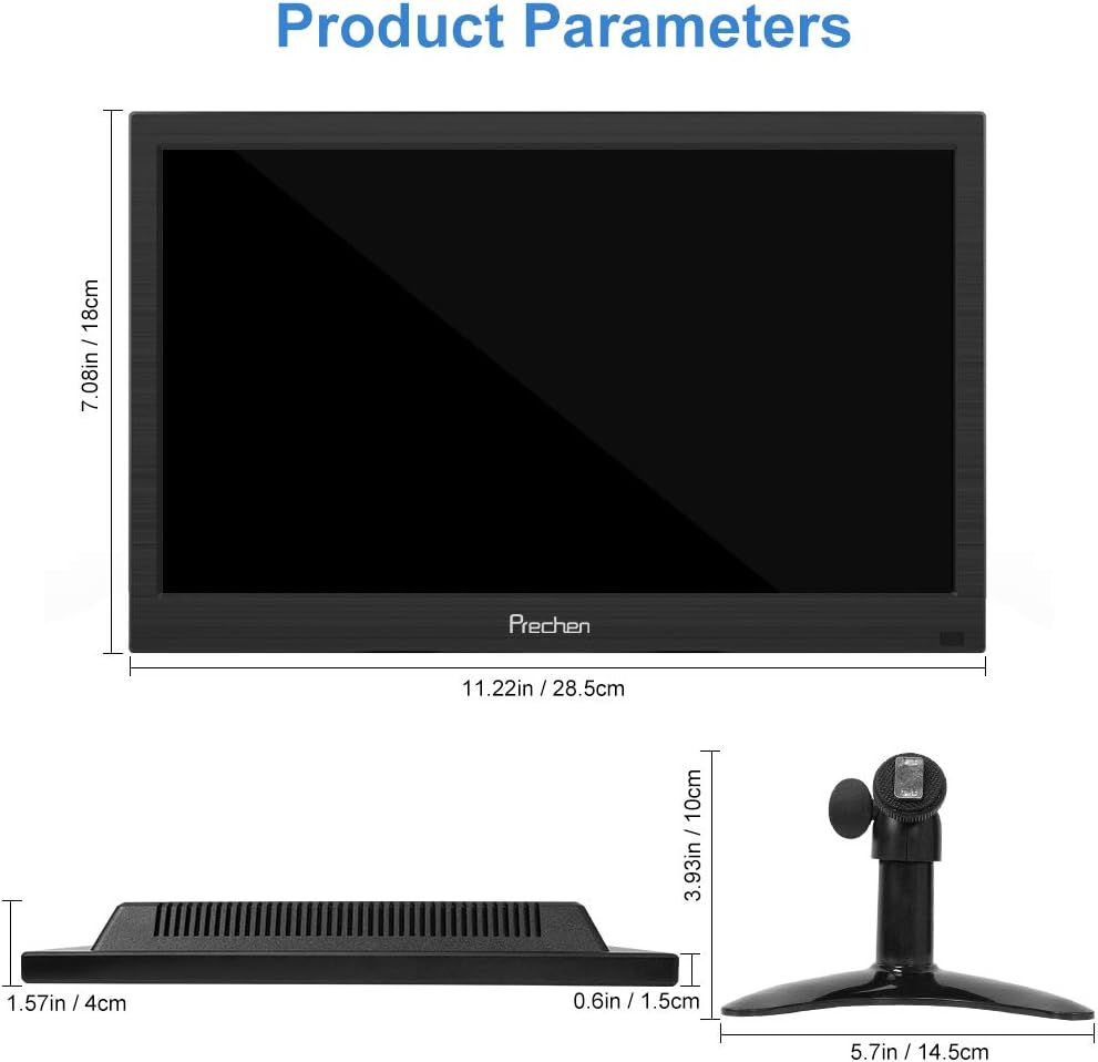11.6 Inch CCTV HDMI Monitor 1366X768 Display Portable CCTV Monitor Small TFT LCD CCTV Color Screen Built-In Speaker with HDMI-VGA-AV-BNC Function for Car/Dslr/Pc/Dvd/Car Rearview Mirror Camera image number 6