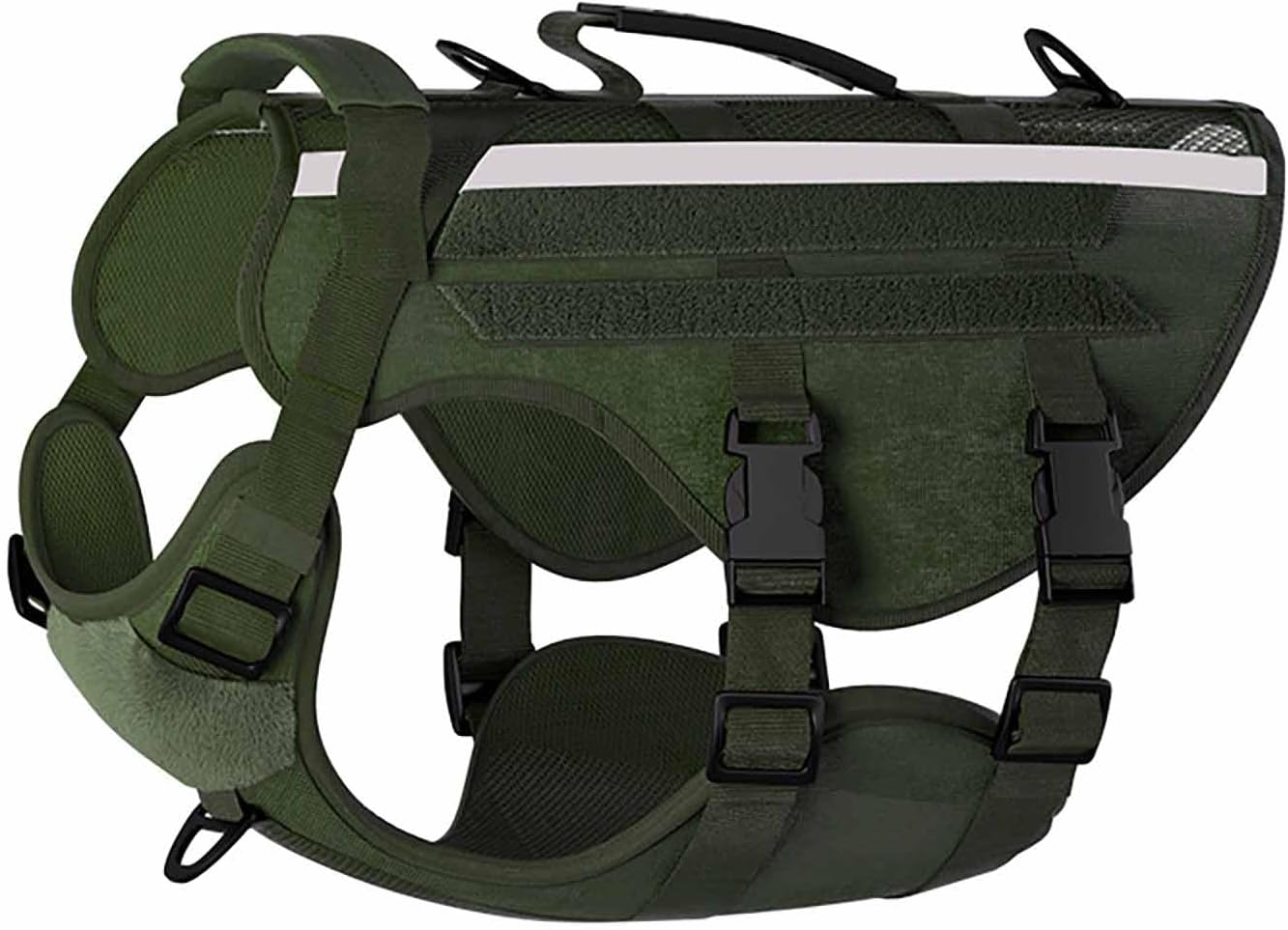UOSIA Tactical Dog Harness Military Pet Harnesses Vest No-Pull Service Dog Vest Large Breed Reflective Dog Harness for Outdoor Training Walking Hiking