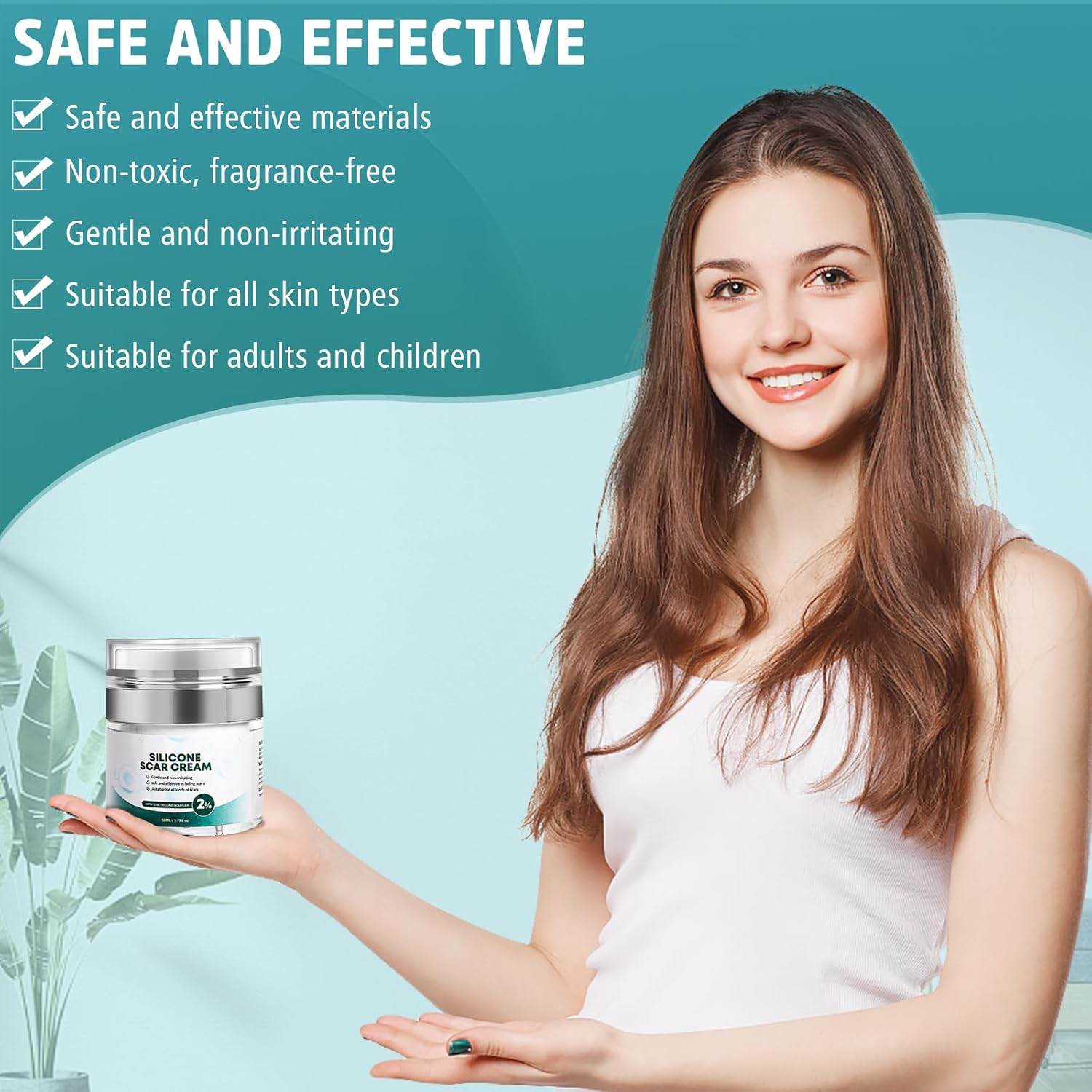 Advanced Scar Cream, Silicone Gel for Scars, Professional Scar Removal Cream for Surgical Scars, Stretch Marks, Old and New Scars 1.7 Oz(50Ml) image number 6