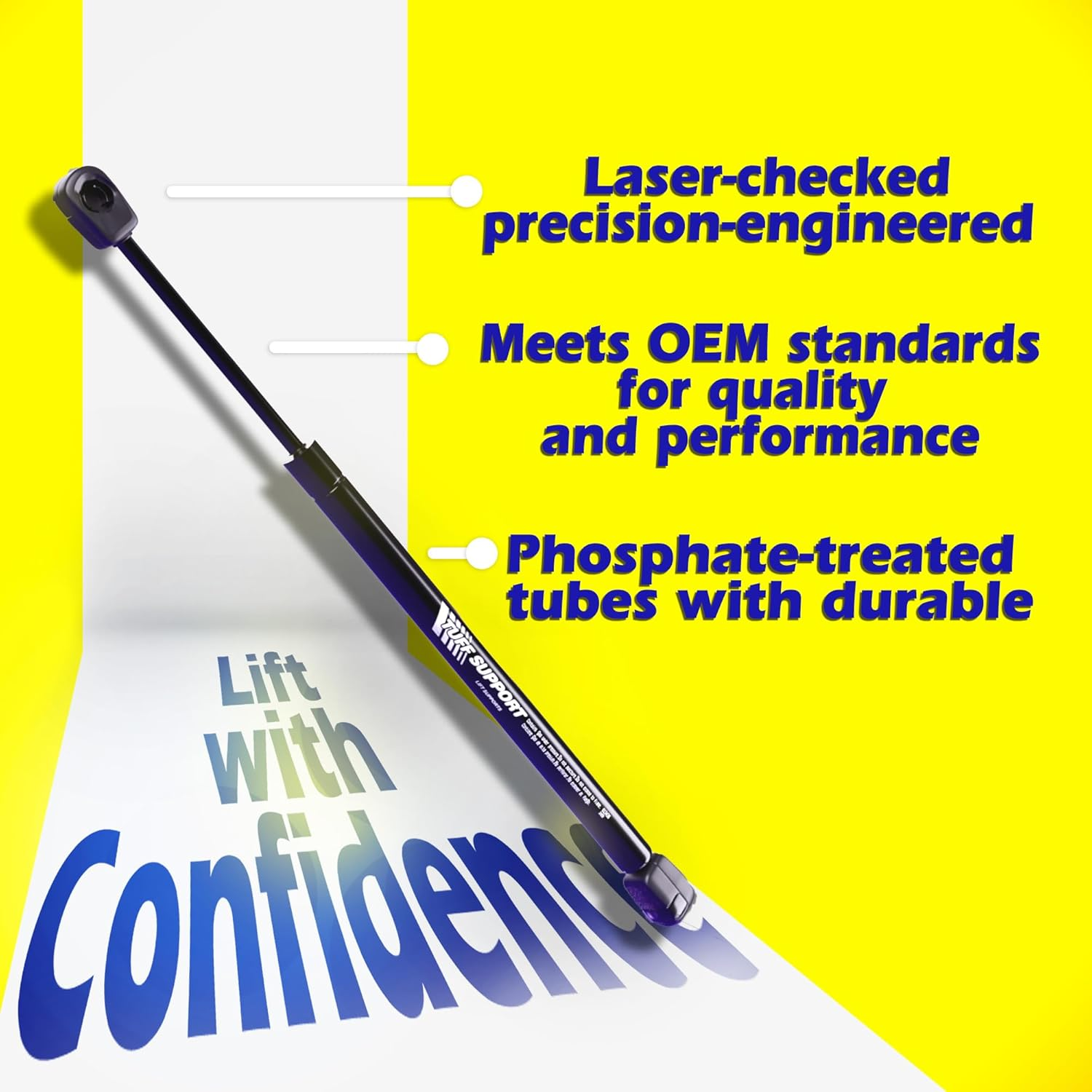 2 Pieces (Set) Tuff Support Rear Hatch Trunk Lift Supports 2012 to 2017 Hyundai Veloster image number 2