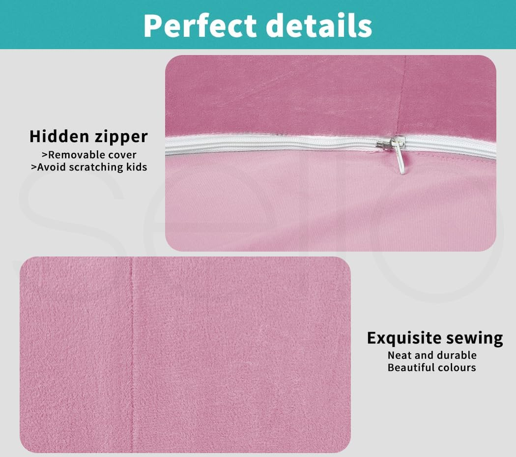 Bopeep Kids Ocean Balls Pit Baby Play Tent Playpen Mat Foam Pool Barrier Toy Padding Soft Child Fence (Pink-Without Balls) image number 4